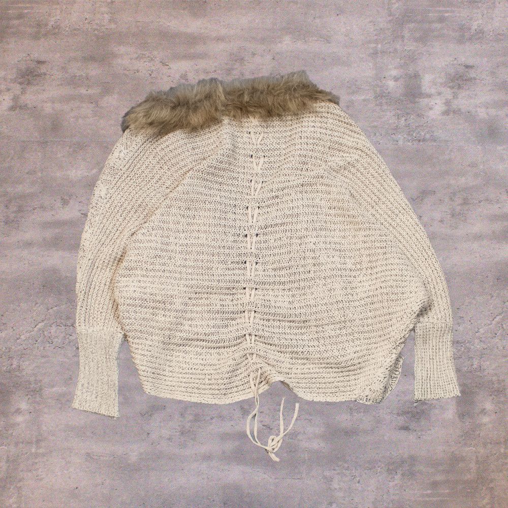 Japanese Brand Vintage VTG Y2K 2000's Faux Fur Baggy Cropped Knitted Shawl Size US M / EU 48-50 / 2 - 2 Thumbnail