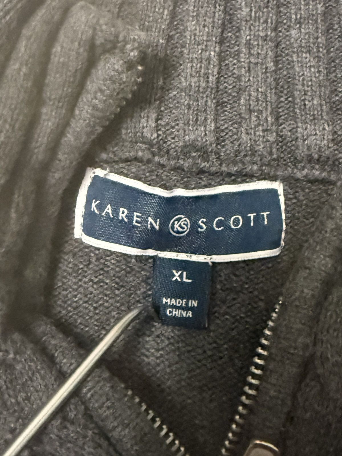 Other Karen Scott Women’s Grey 1/4 Zip Pullover Size XL / US 12-14 / IT 48-50 - 4 Thumbnail