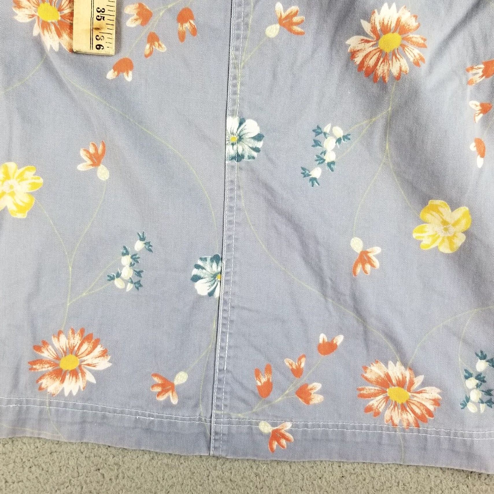 Express VINTAGE Express Denim Jumper Dress 90s Maxi Purple Floral Casual Women's Medium Size M / US 6-8 / IT 42-44 - 3 Thumbnail