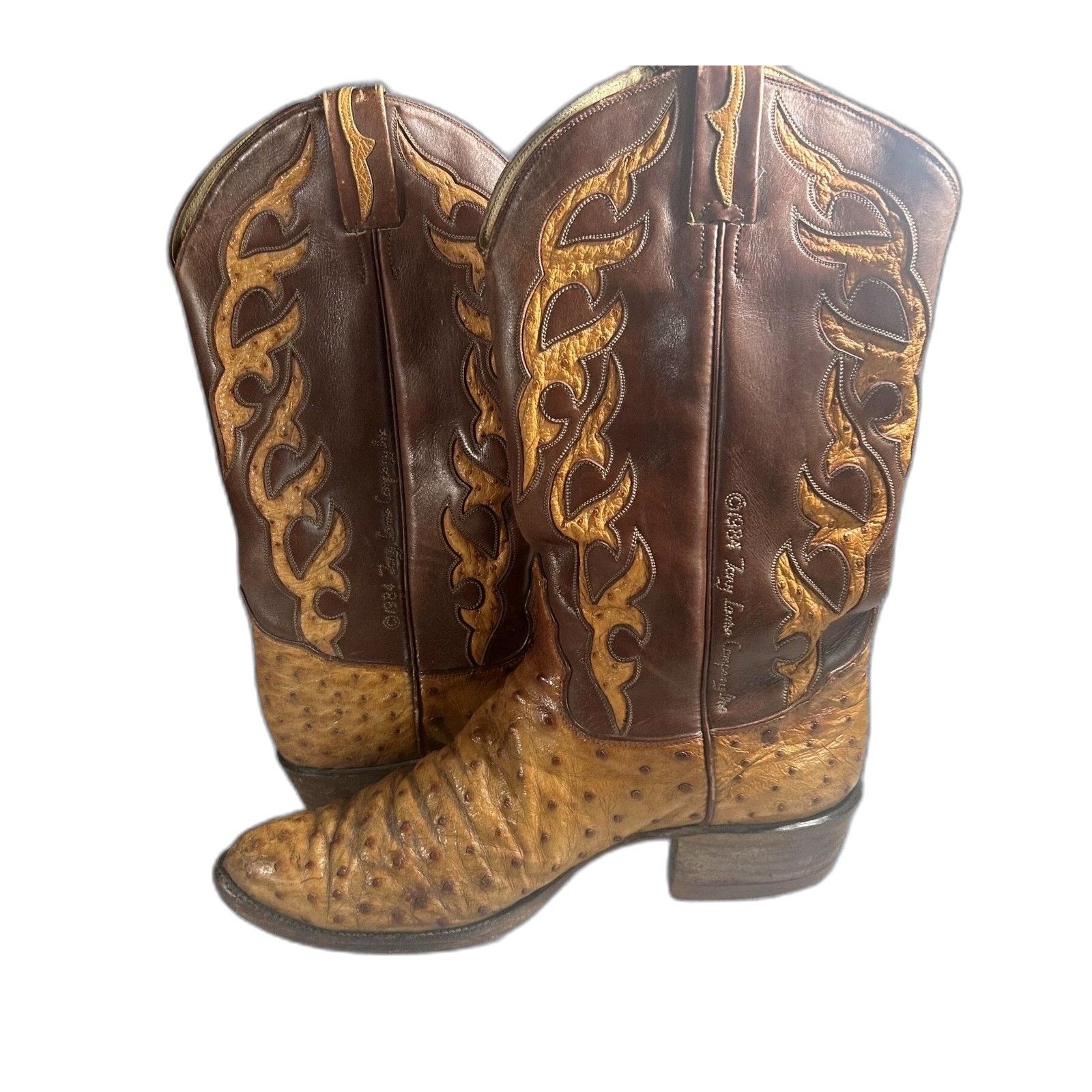 Tony Lama Tony Lama Vintage Western Leather Boots Quill Ostrich Skin B Size US 11 / EU 44 - 8 Thumbnail