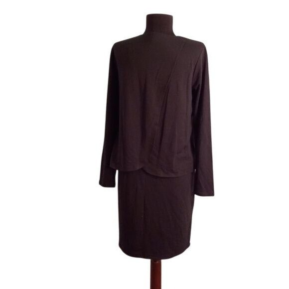 J. Jill Pure Jill XS Luxe Tencel Black Long Sleeve Layered Look Dres Size XS / US 0-2 / IT 36-38 - 3 Thumbnail