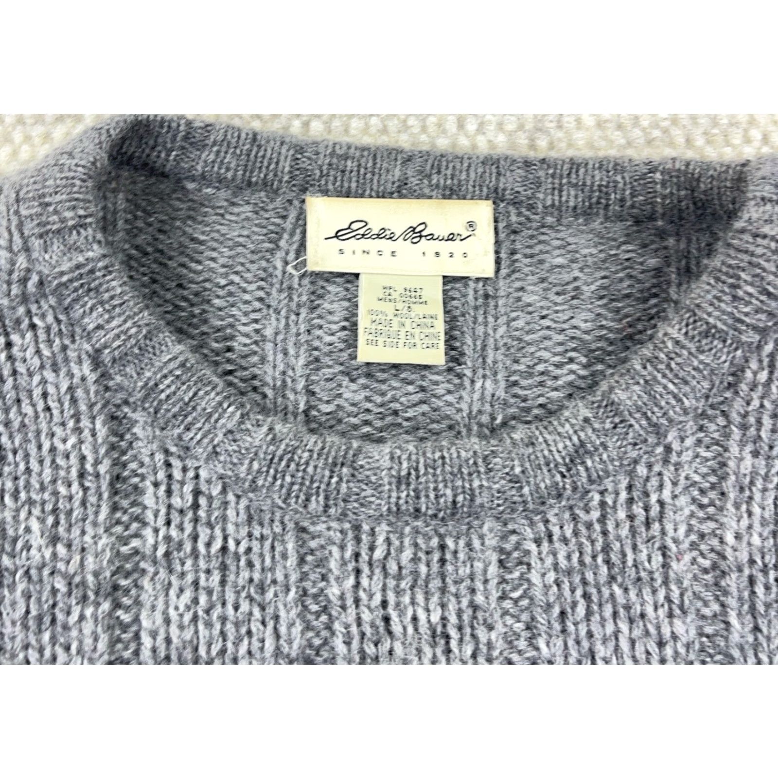 Eddie Bauer VINTAGE Eddie Bauer Sweater Men L Gray Wool Heavy Knit Mock Neck Pullover 90s Logo Classic Winter Mens Size US L / EU 52-54 / 3 - 7 Thumbnail
