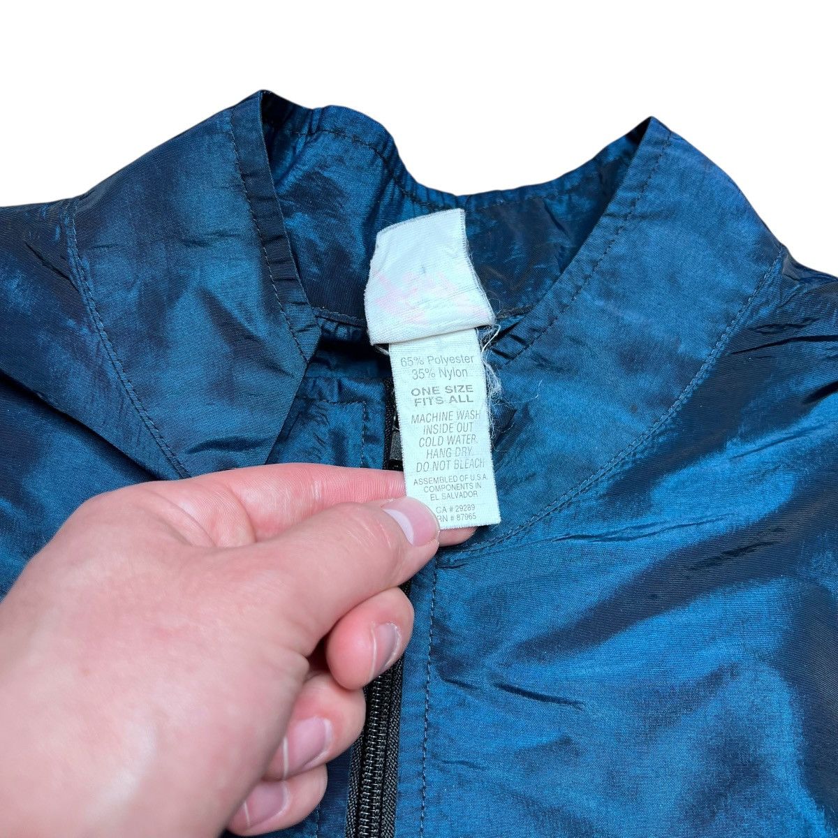 Vintage Vintage 1980s Surf Style Body Gear Navy Windbreaker Jacket Size US XL / EU 56 / 4 - 3 Thumbnail