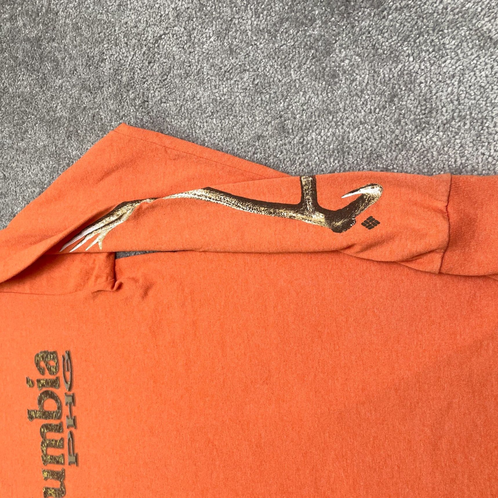 Vintage Columbia Shirt Mens Large Orange Long Sleeve Cotton Pullover Graphic PHG Sports Hunting Casual Outdoor Size US L / EU 52-54 / 3 - 6 Thumbnail