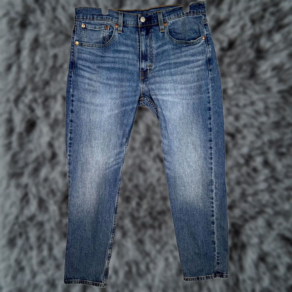 Levi's Levi's 502 Tapered Straight Jeans Mens 32x30 Blue Denim Mid Rise Stretch Regular Fit Size US 32 / EU 48 - 1 Thumbnail