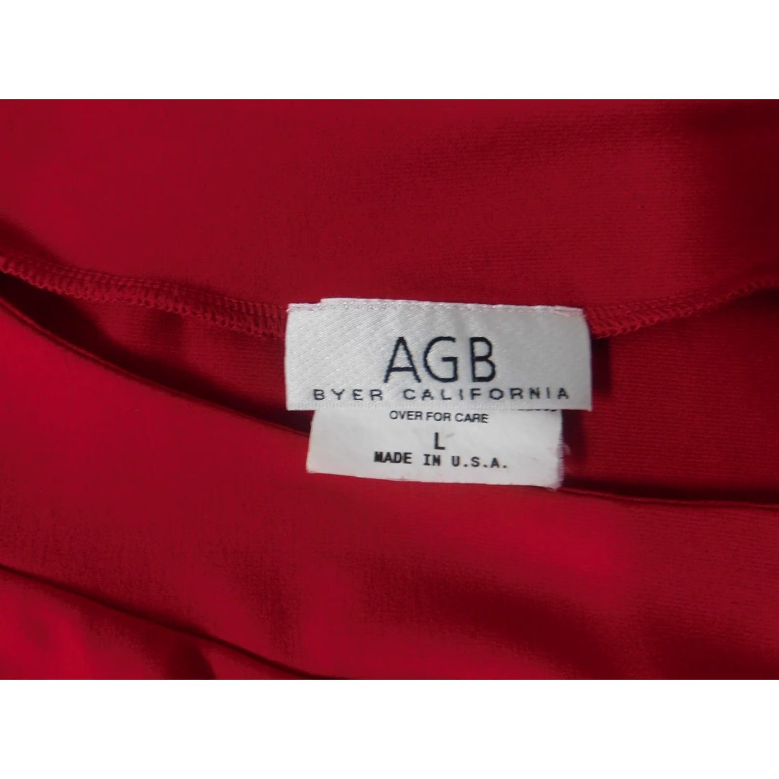 Vintage AGB Blouse Shirt Womens Regular L Red Pullover Short Sleeve Round Neck Stretch Ruffle Polyester Rayon Casual Vintage: No Size L / US 10 / IT 46 - 4 Thumbnail