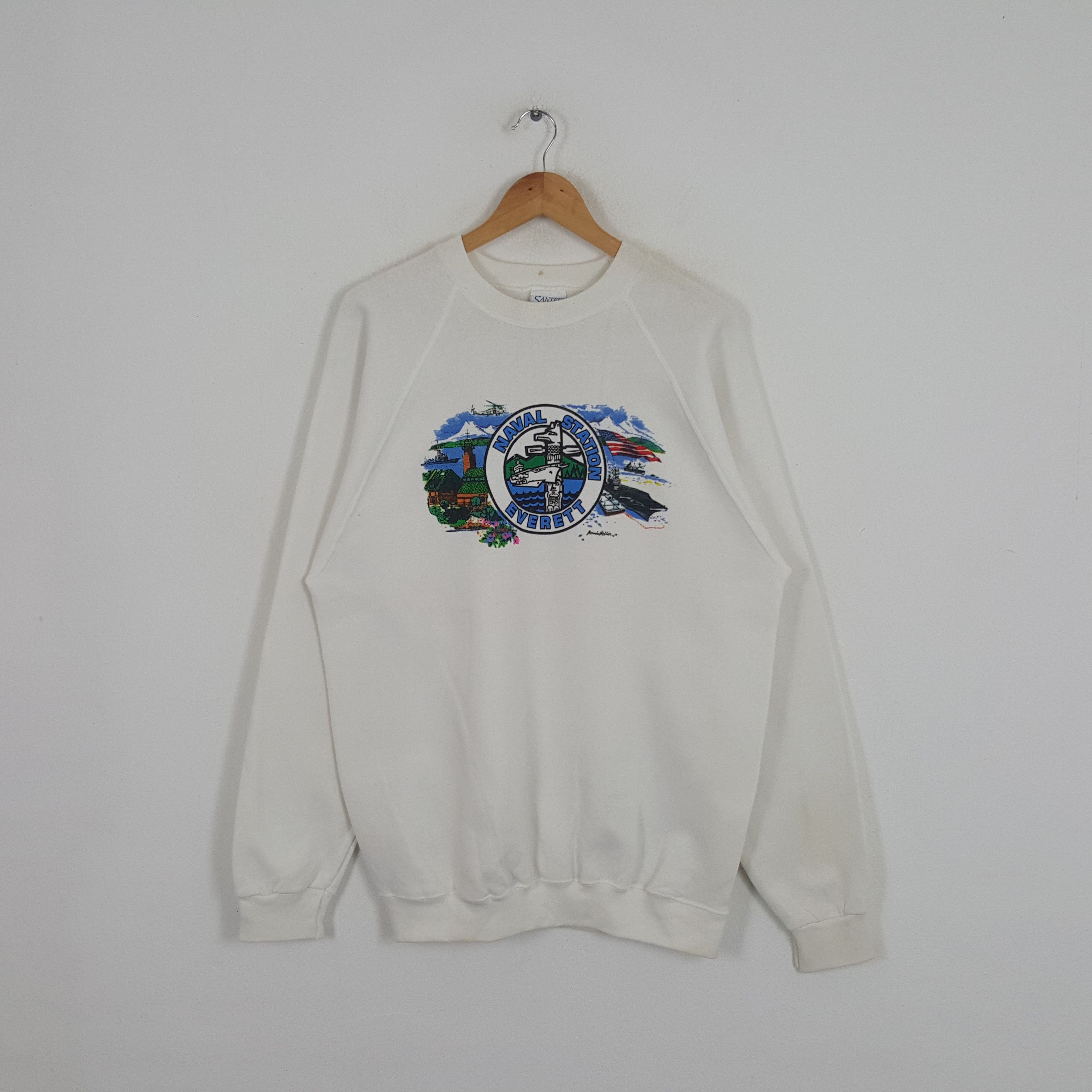 Naval Clothing Factory × Vintage Vintage Naval Station Everett American Streetwear Sweatshirt Size US M / EU 48-50 / 2 - 1 Thumbnail