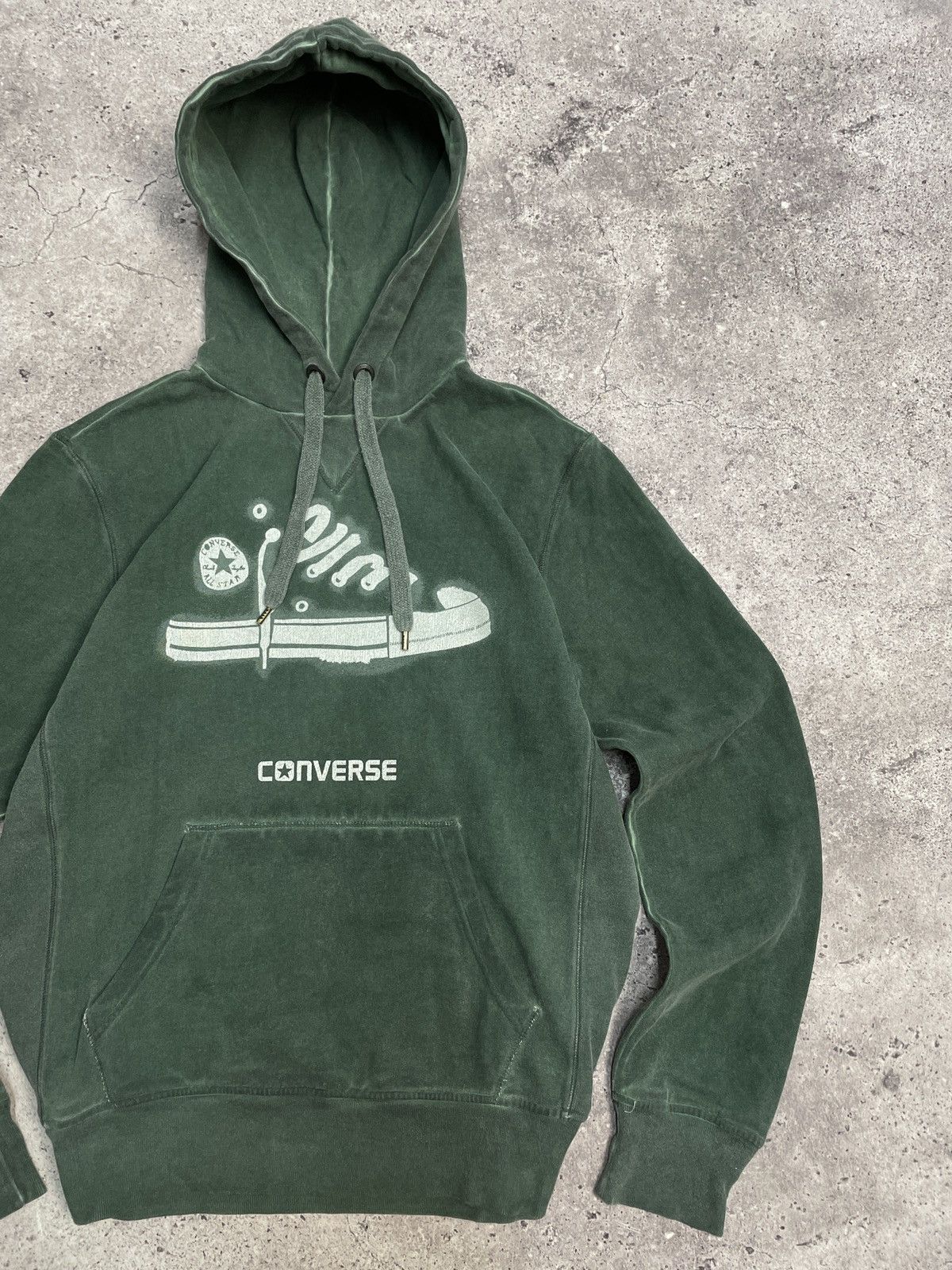 Converse Vintage Converse Green Hoodie 00s Big Logo Size US M / EU 48-50 / 2 - 4 Thumbnail