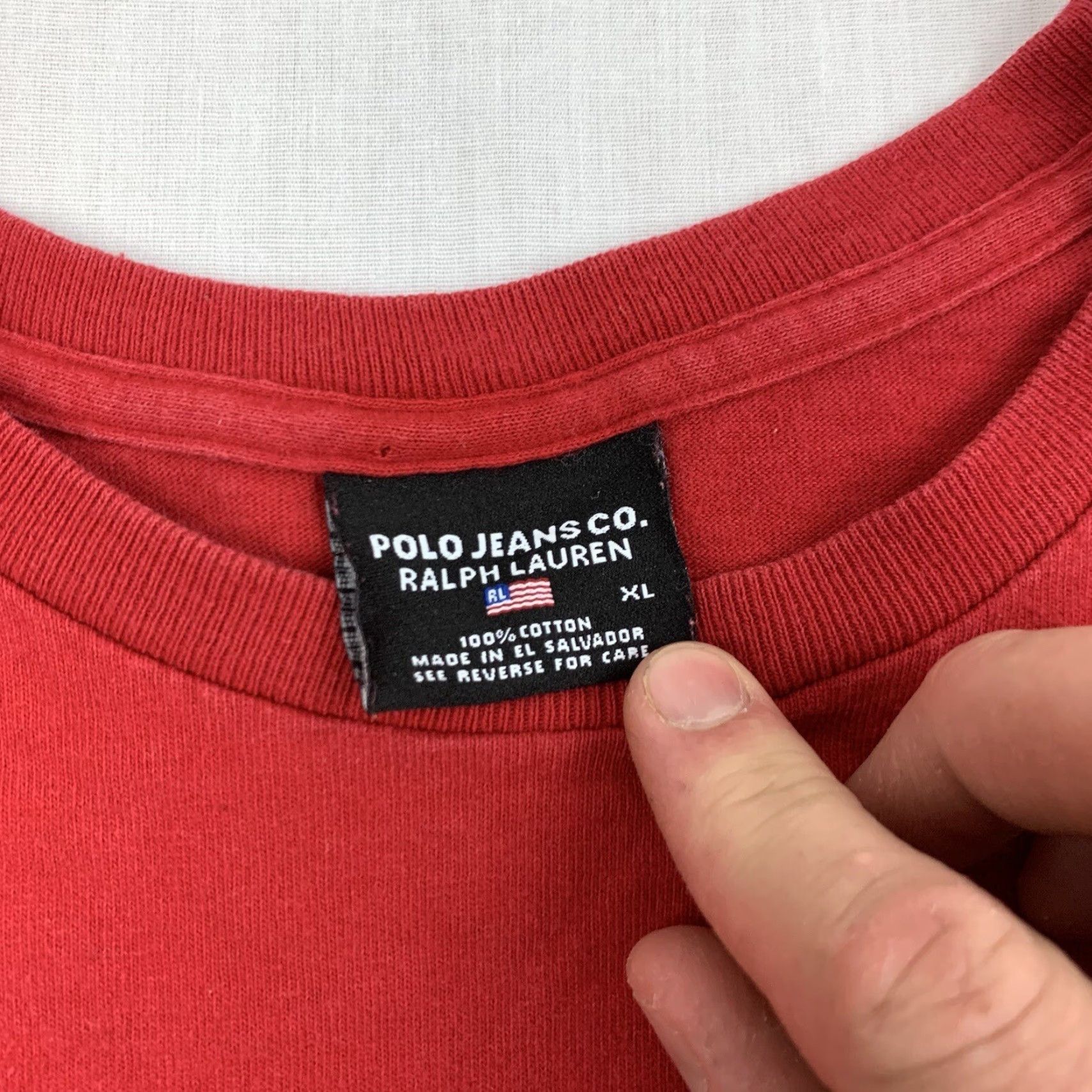 Ralph Lauren VINTAGE Ralph Lauren Polo Jeans Co Long Sleeve Shirt Adult XL Red Grunge Y2K 90s Mens Size US XL / EU 56 / 4 - 6 Thumbnail
