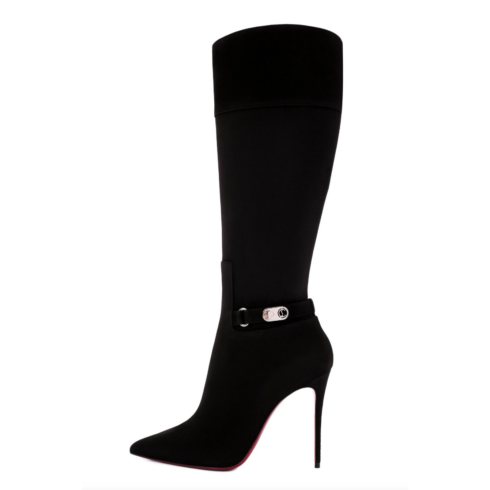 Christian Louboutin Christian Louboutin Lock Kate Botta 100 Black Suede Knee Size US 10.5 / IT 40.5 - 3 Thumbnail