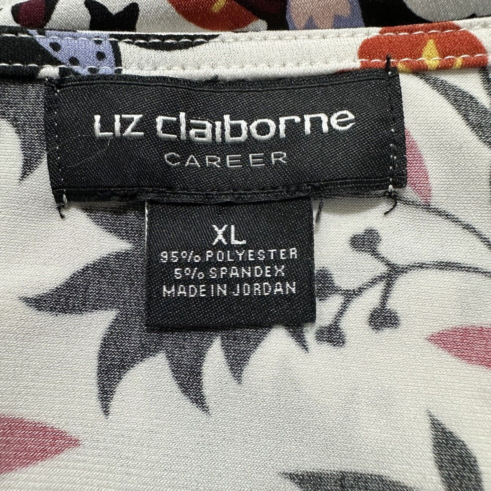 Liz Claiborne Liz Claiborne XL White Floral Long Sleeve Pullover Blouse Size XL / US 12-14 / IT 48-50 - 3 Thumbnail