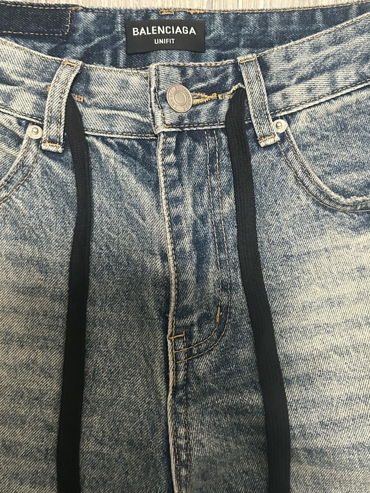 Balenciaga Wide Leg Twisted Lace Up Denim - 29\