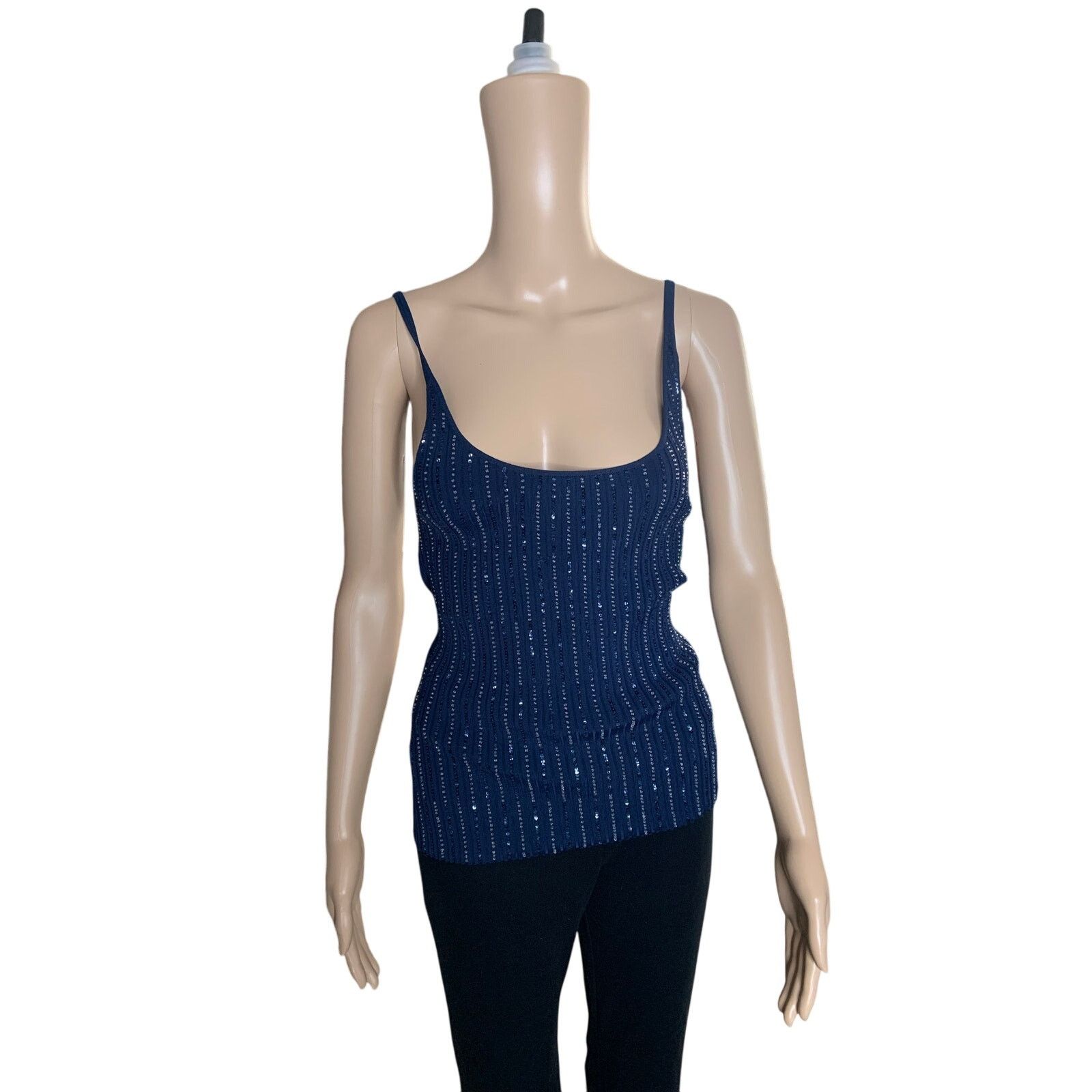 Gap Gap Women's Large Sequin Tank Top Purple Bling 4 Way Stretch Size L / US 10 / IT 46 - 7 Thumbnail