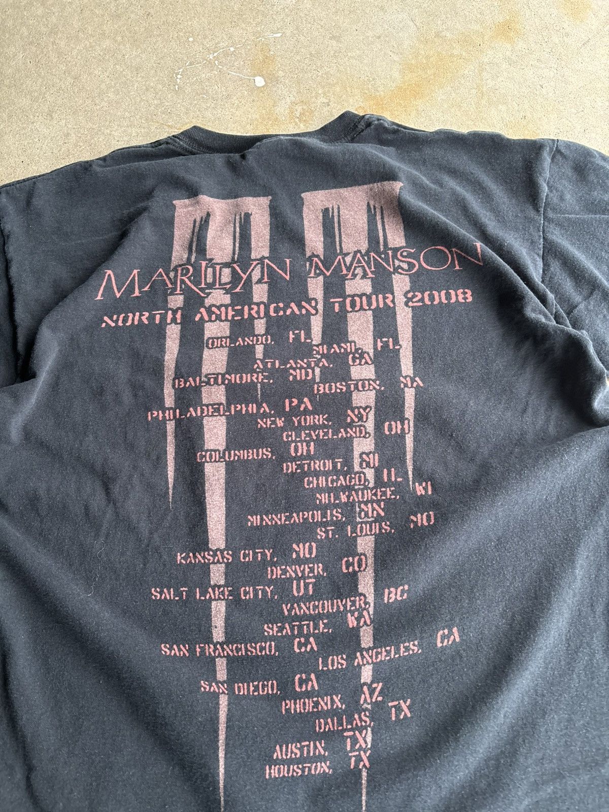 Marilyn Manson Vintage 2008 Marilyn Manson Grunge Tour Official Tee Size US M / EU 48-50 / 2 - 6 Thumbnail