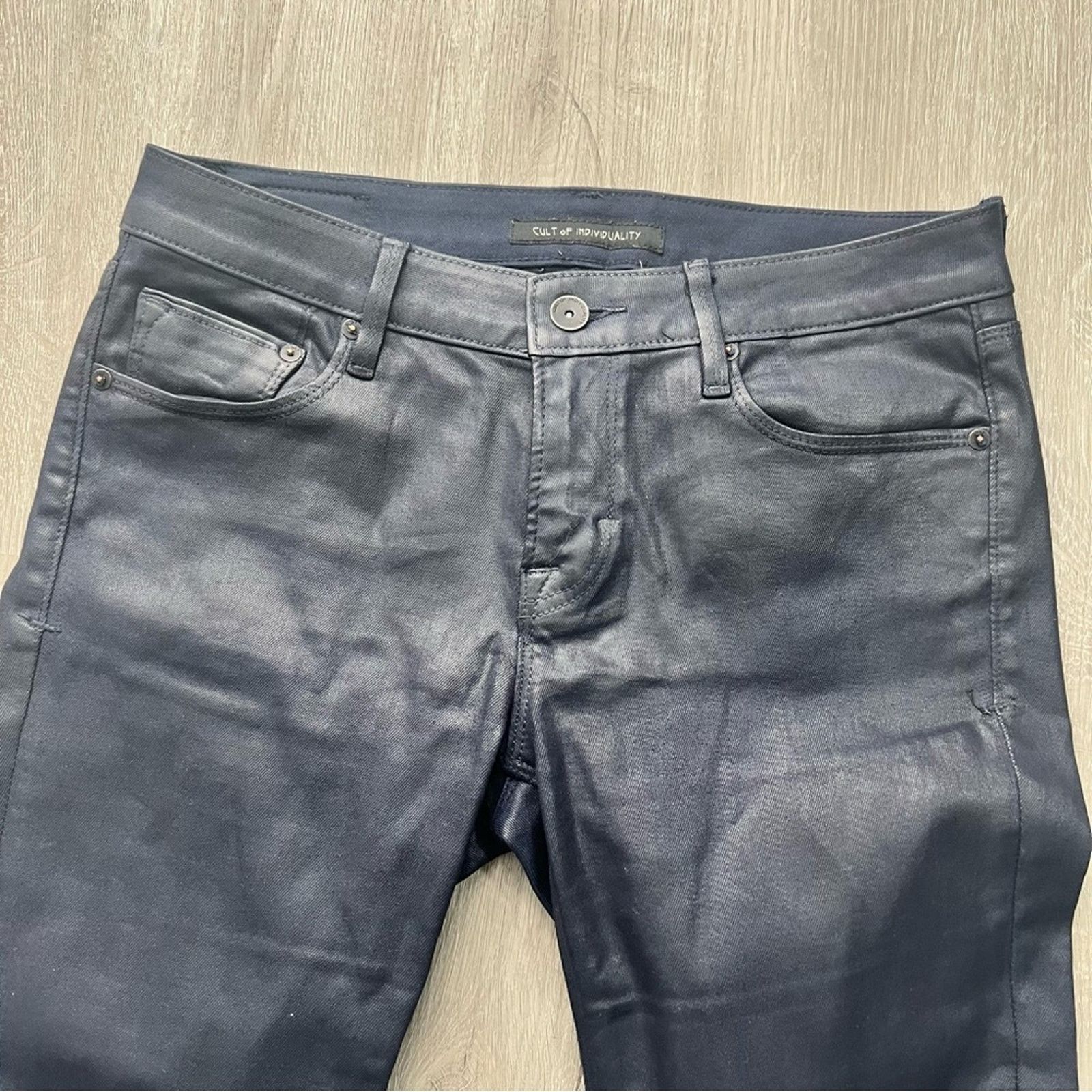 Cult Of Individuality Cult of Individuality Moto Skinny Leather Straight Jeans 27 Size 27" / US 4 / IT 40 - 8 Thumbnail