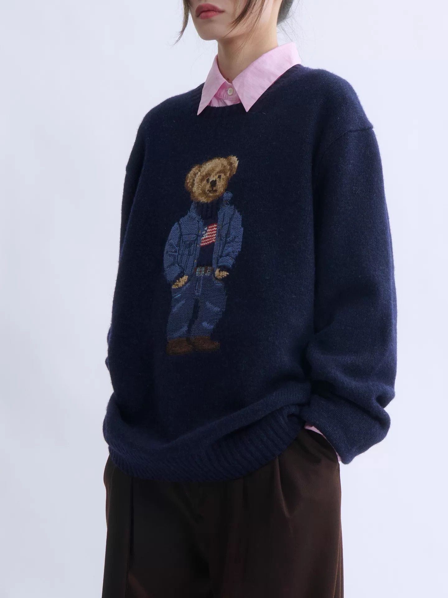 Polo Ralph Lauren POLO RALPH LAUREN Navy Polo Bear Wool Sweater XL Size US XL / EU 56 / 4 - 2 Thumbnail