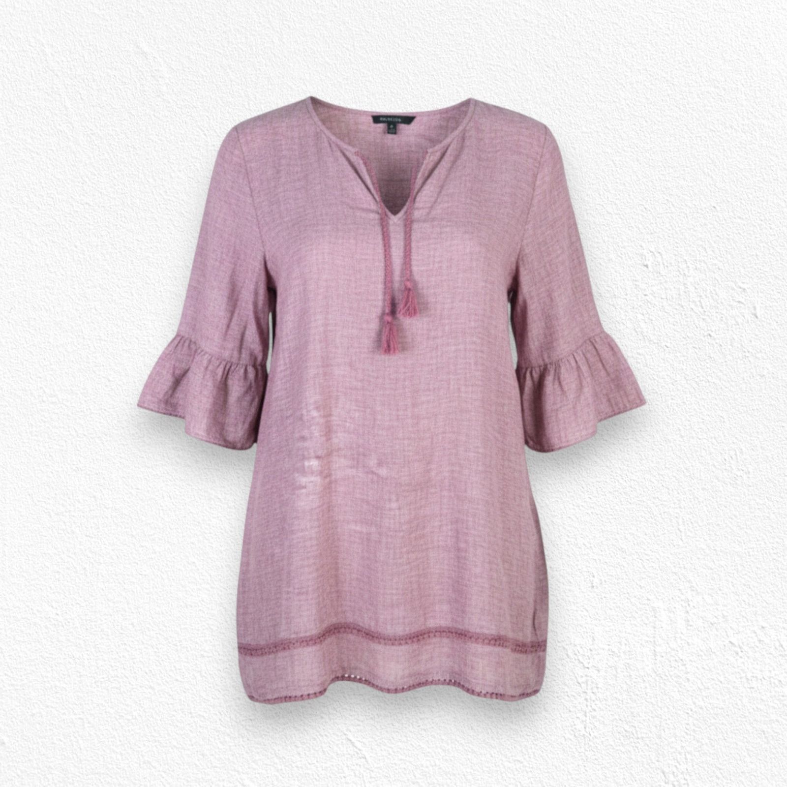 Other Tahari Washed Red Linen Peasant Blouse Size 2X Size XXL / US 16-18 / IT 52-54 - 1 Thumbnail