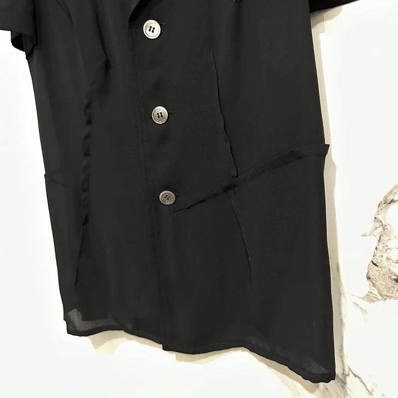 Comme des Garcons Comme Des Garcons Black short-sleeved shirt. Irregular lin Size S / US 4 / IT 40 - 3 Thumbnail