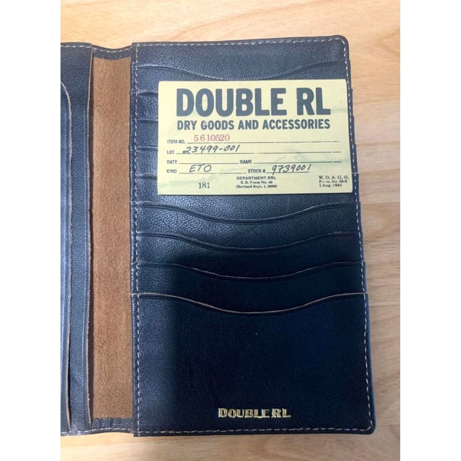 Ralph Lauren RRL Ralph Lauren Leather Card Case Logo Emboss Notebook Type Black New Wallet Unisex Leather Card Case Black 17cm 10.5cm Virginia? Size ONE SIZE - 5 Thumbnail