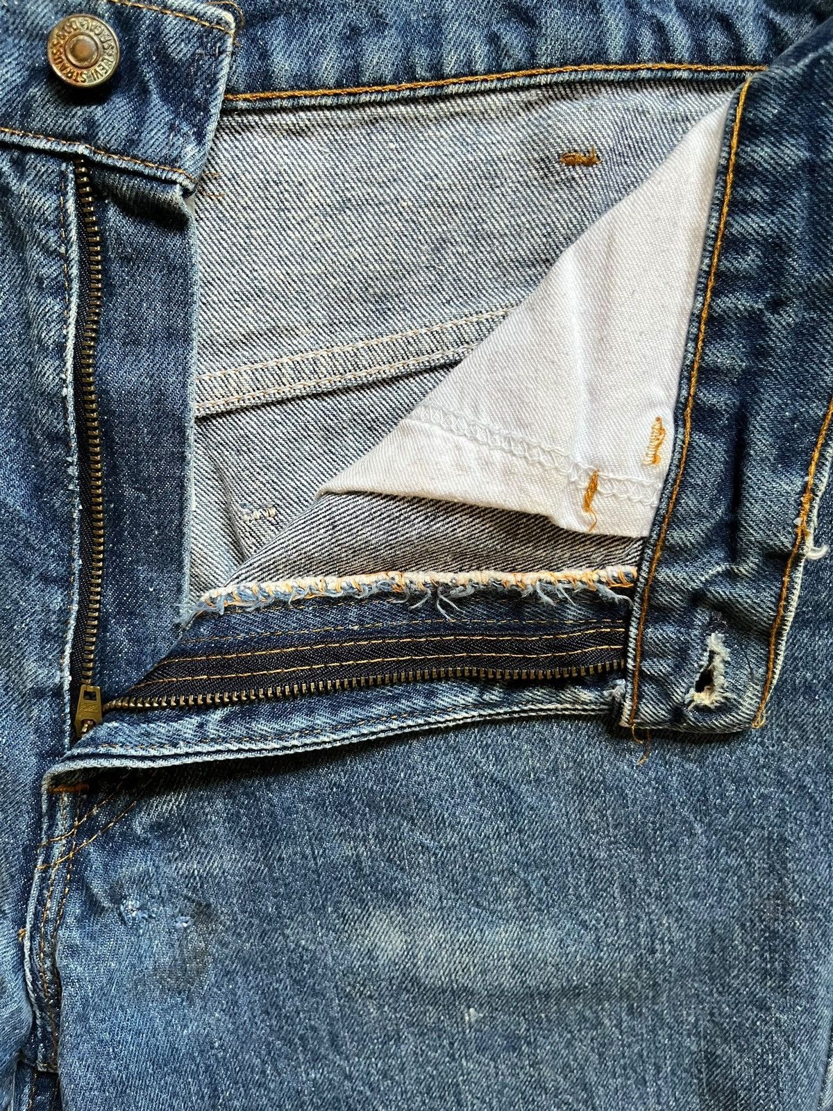 Levi's × Levi's Vintage Clothing Vintage 80s Levis 646 Orange Tab Distressed Shorts Jeans Size 29" - 12 Thumbnail