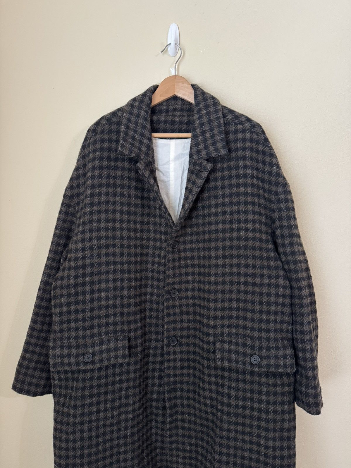 Evan Kinori Evan Kinori Big Coat Brushed Wool Check Brown Large Size US L / EU 52-54 / 3 - 2 Thumbnail