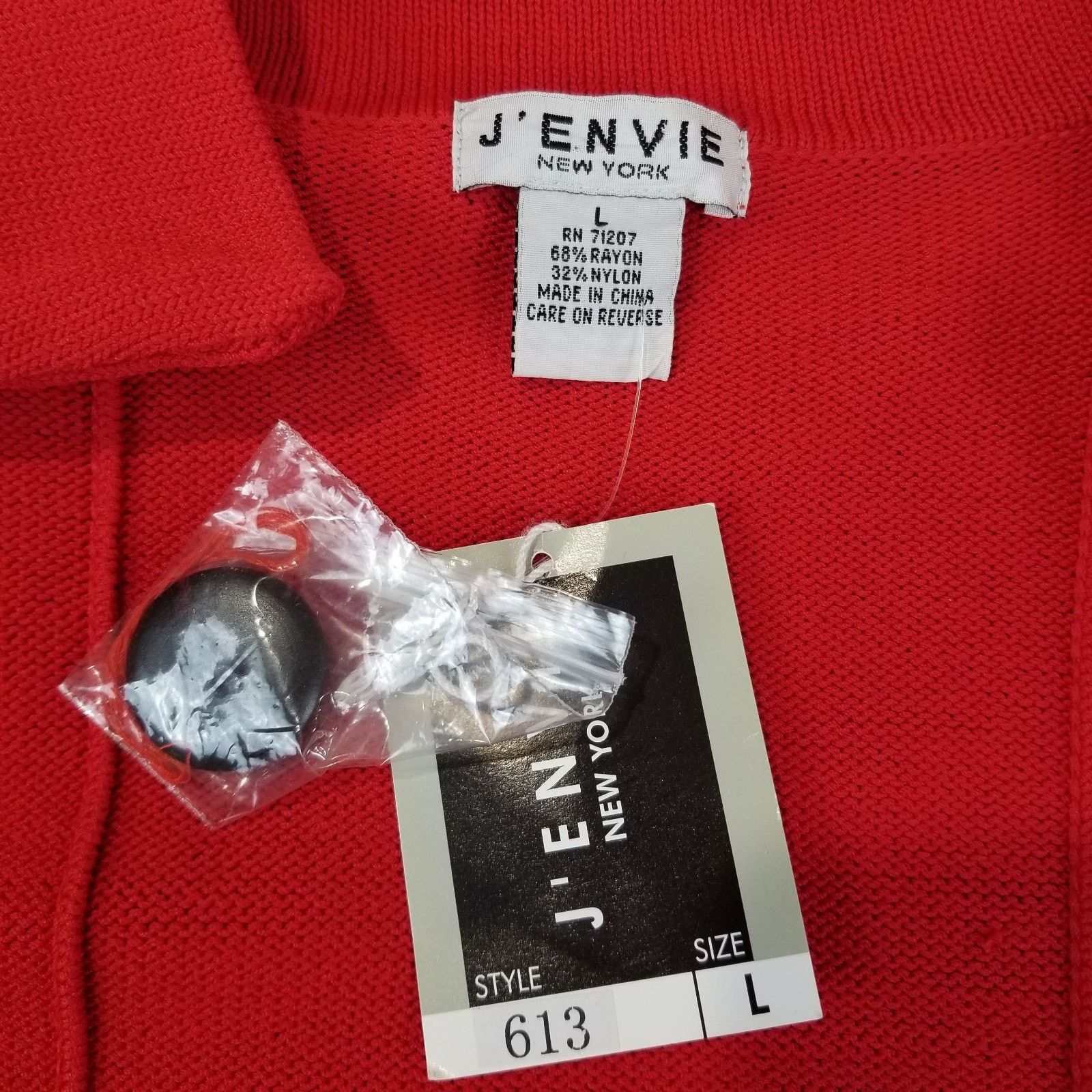 Other J Envie New York Jacket Womens Large Red Button Sweater NWT Size L / US 10 / IT 46 - 2 Thumbnail