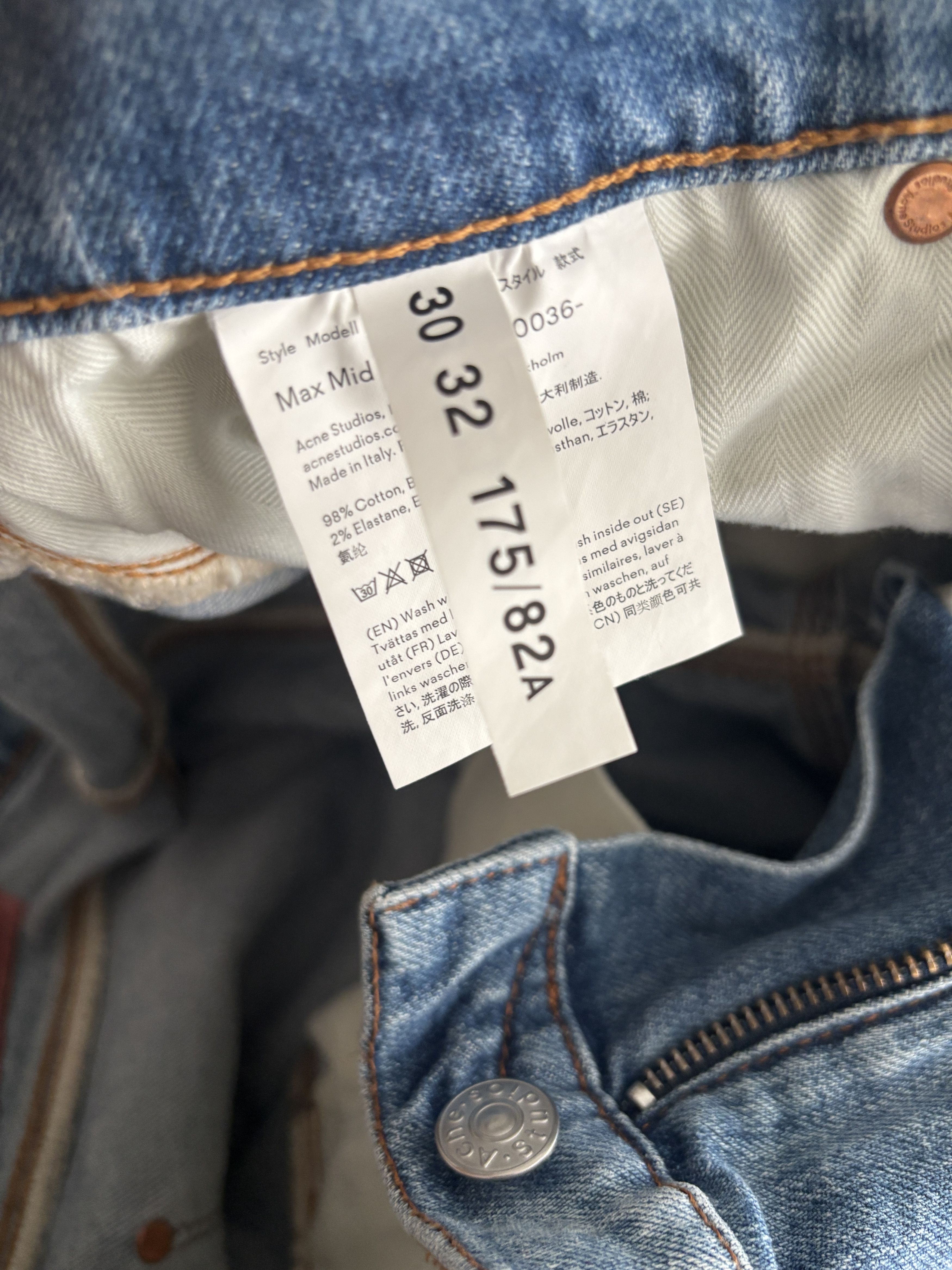 Acne Studios Acne Studios Mid Wash Max Mid Ripped Jeans- 29 x 33 Size US 29 - 10 Thumbnail