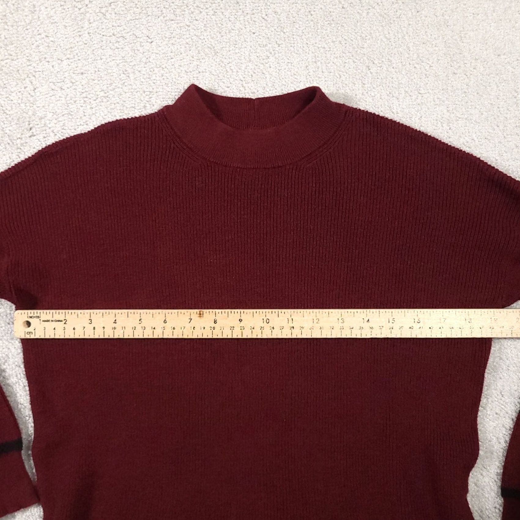 American Eagle Outfitters American Eagle Outfitters Sweater Women's XS Burgundy Mock Neck Pullover Casual Knit Lightweight Long Sleeve Size XS / US 0-2 / IT 36-38 - 5 Thumbnail