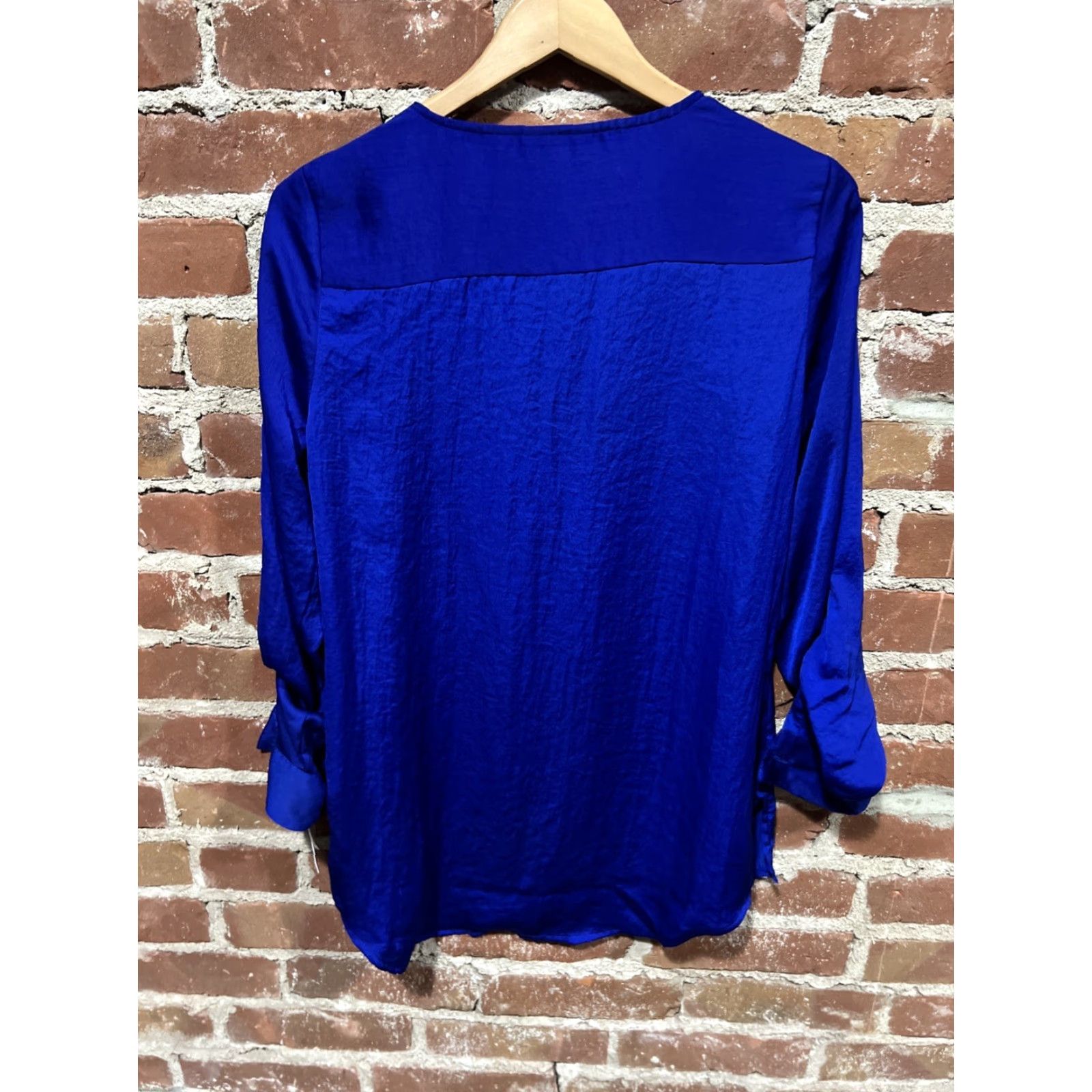 Apt. 9 Apt. 9 NWT Womens Blue Zip Blouse Medium Size M / US 6-8 / IT 42-44 - 4 Thumbnail