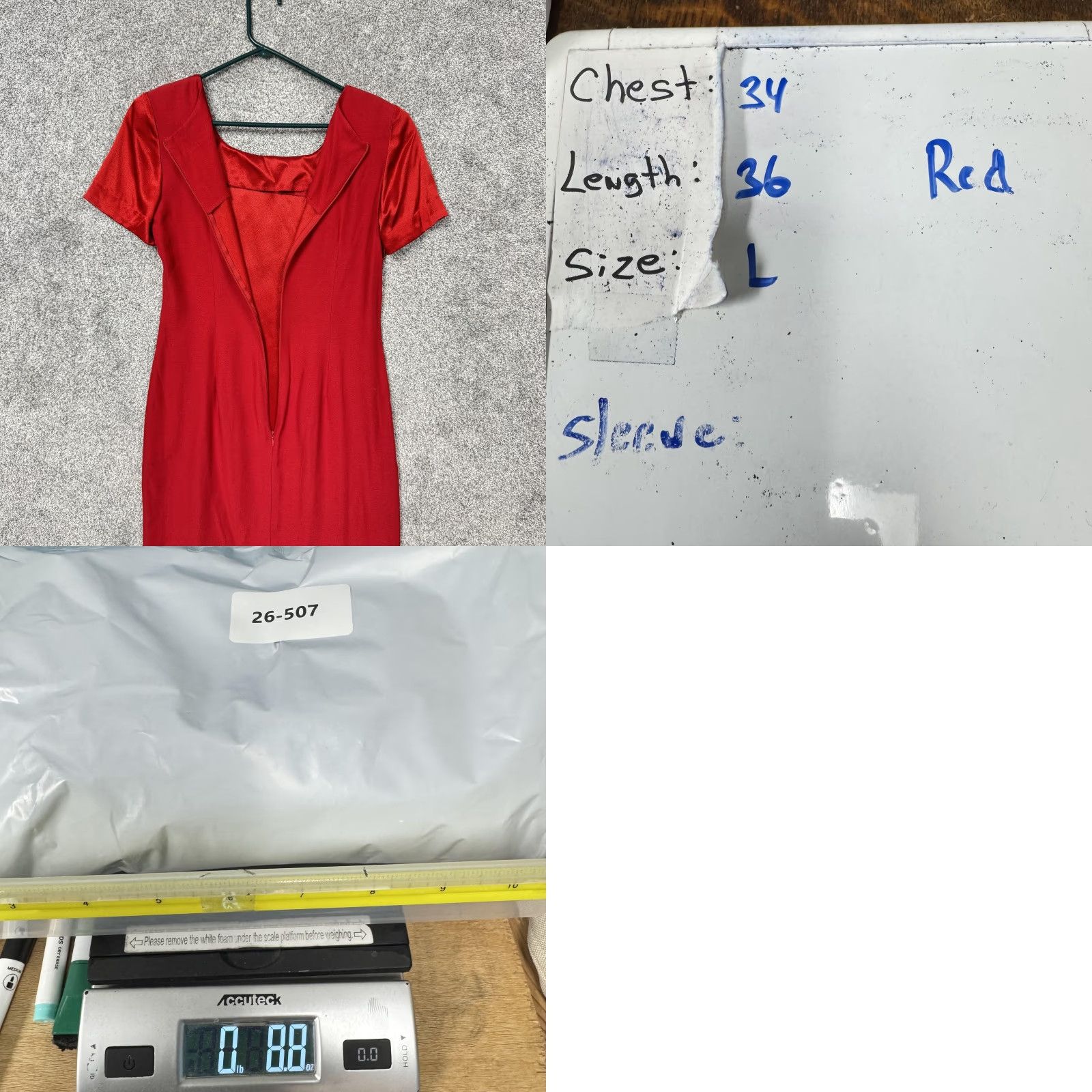 Vintage VINTAGE Quadra Dress L Women Short Sleeve Knee Length Red Solid Cocktail Party/Cocktail Size L / US 10 / IT 46 - 8 Thumbnail