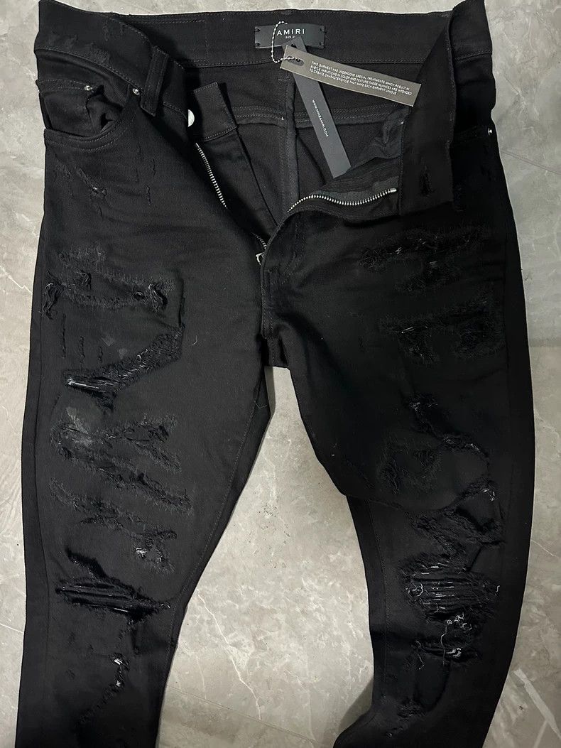 Amiri Amiri Black Destroyed Jeans Size US 31 - 1 Thumbnail