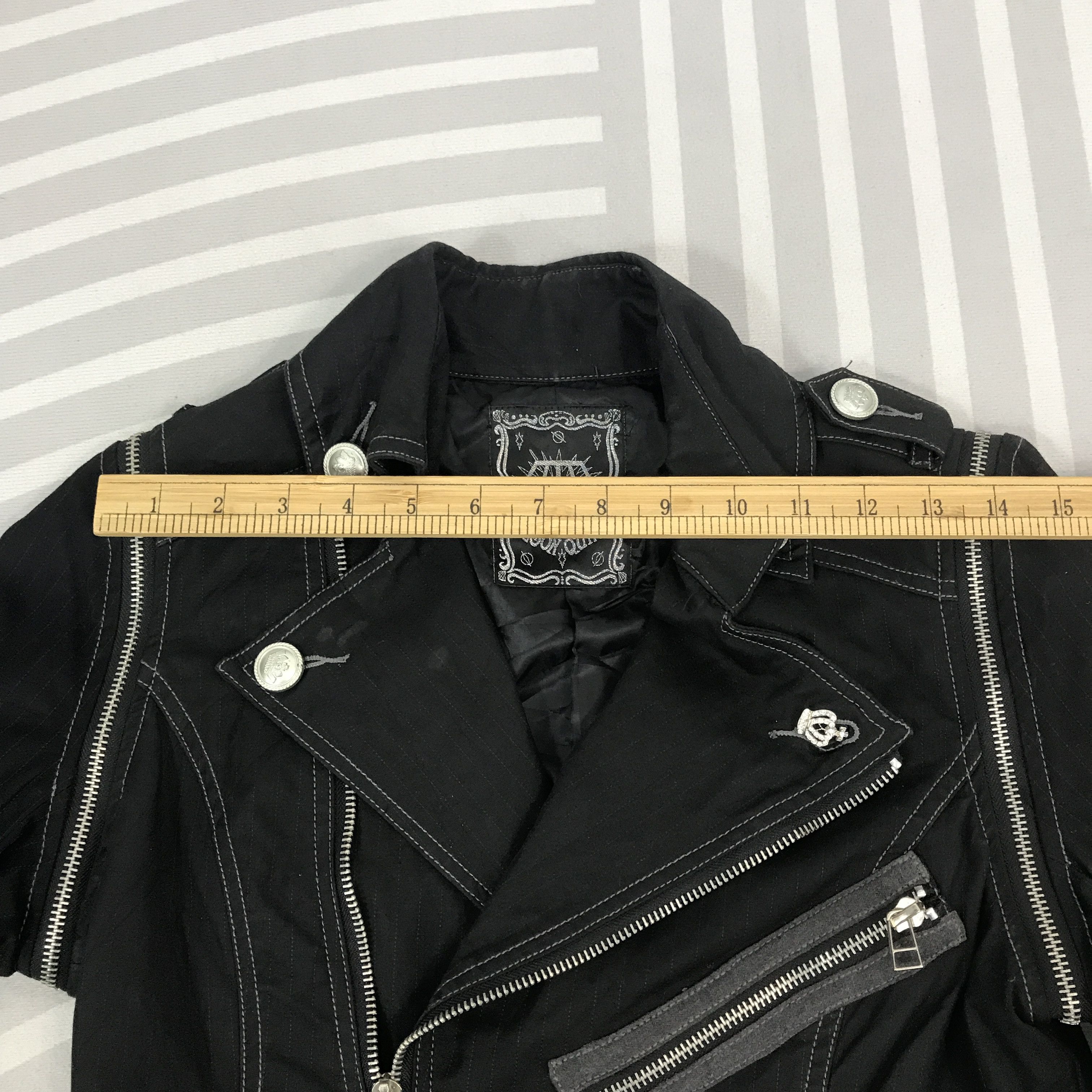 Japanese Brand Vintage Algons Quins Double Collar black punk Japan Jacket Size US S / EU 44-46 / 1 - 5 Thumbnail