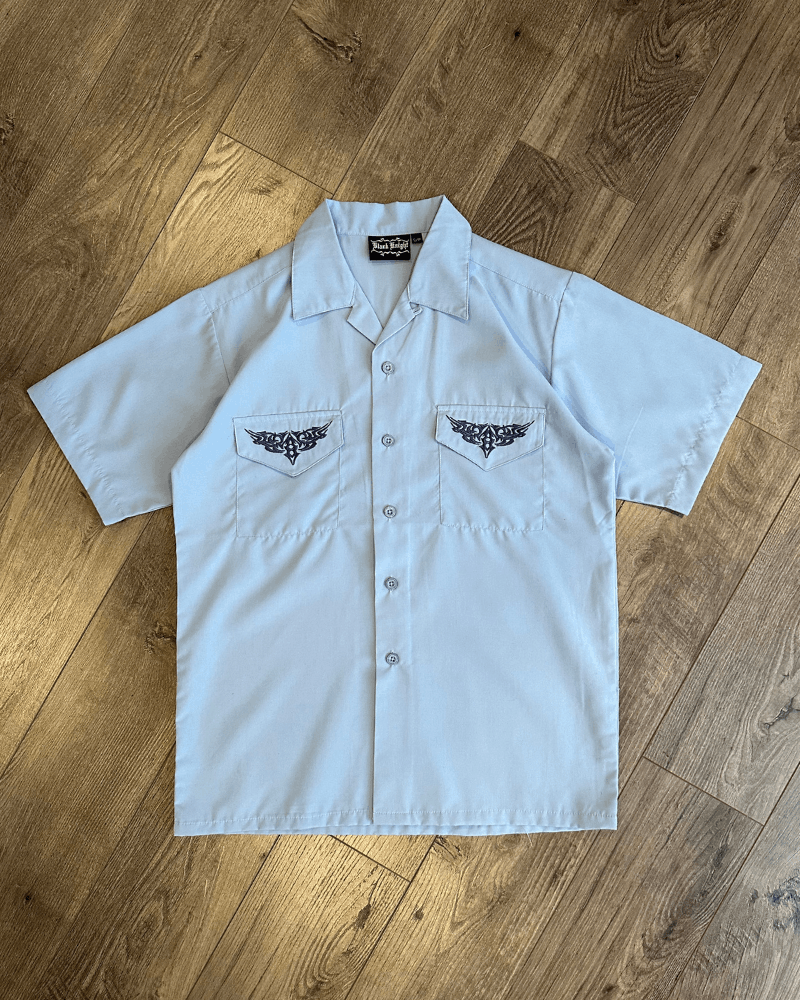 Vintage Vintage Y2K Black Knight Tribal Button-Up T-Shirt - Small Size US S / EU 44-46 / 1 - 1 Thumbnail