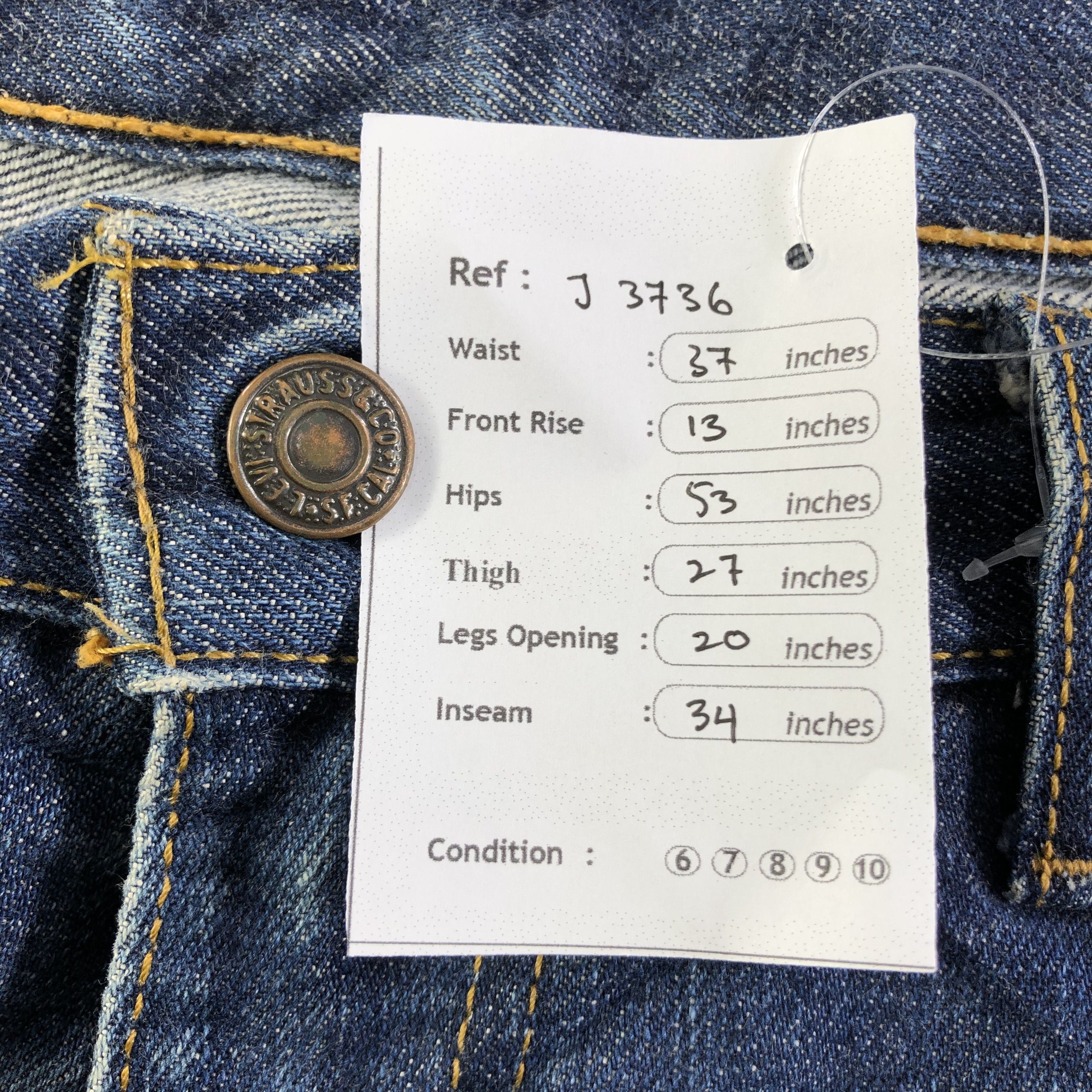 Levi's Vintage Blue Wash Levis 515 Jeans-J3736 Size US 37 - 13 Thumbnail