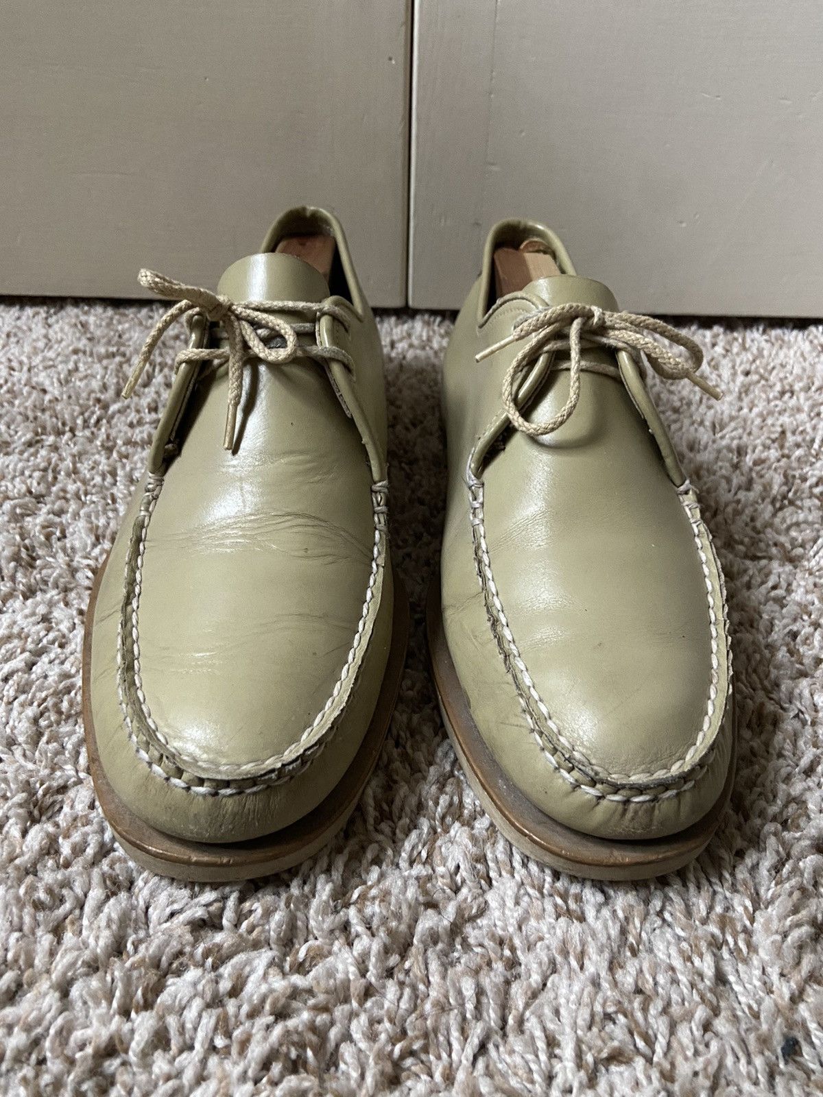 Sperry × Vintage Vintage Sperry TopSider Seafoam Green Leather Nauti Oxford Size US 9 / EU 42 - 2 Thumbnail