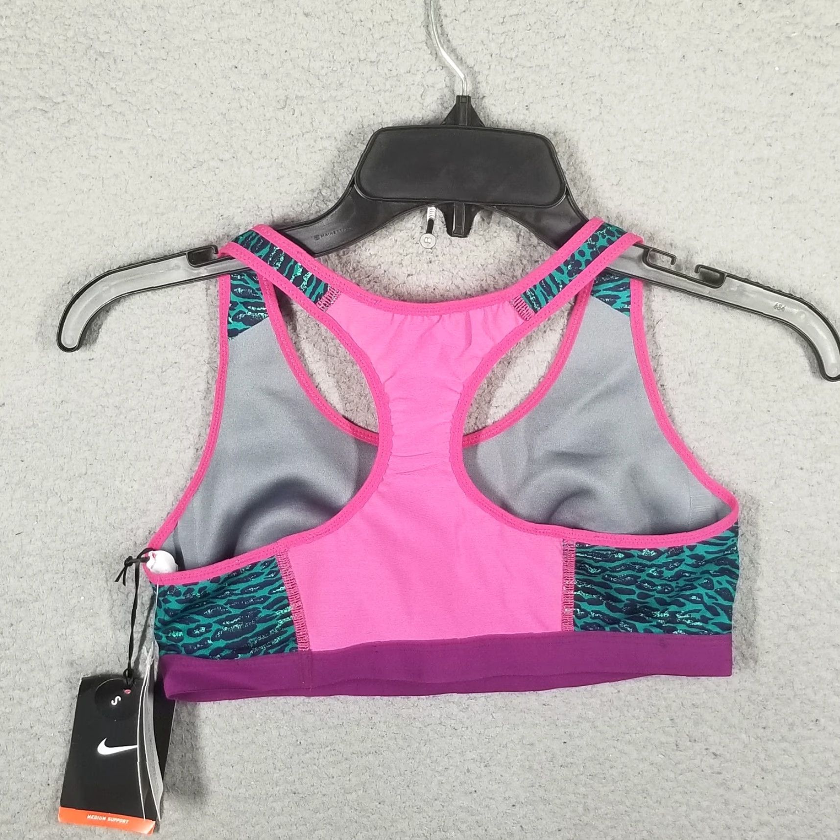 Nike Nike PRO Bra Women Large Teal Pink Venom Printed Sports Bra Tops Rare Size ONE SIZE - 2 Thumbnail