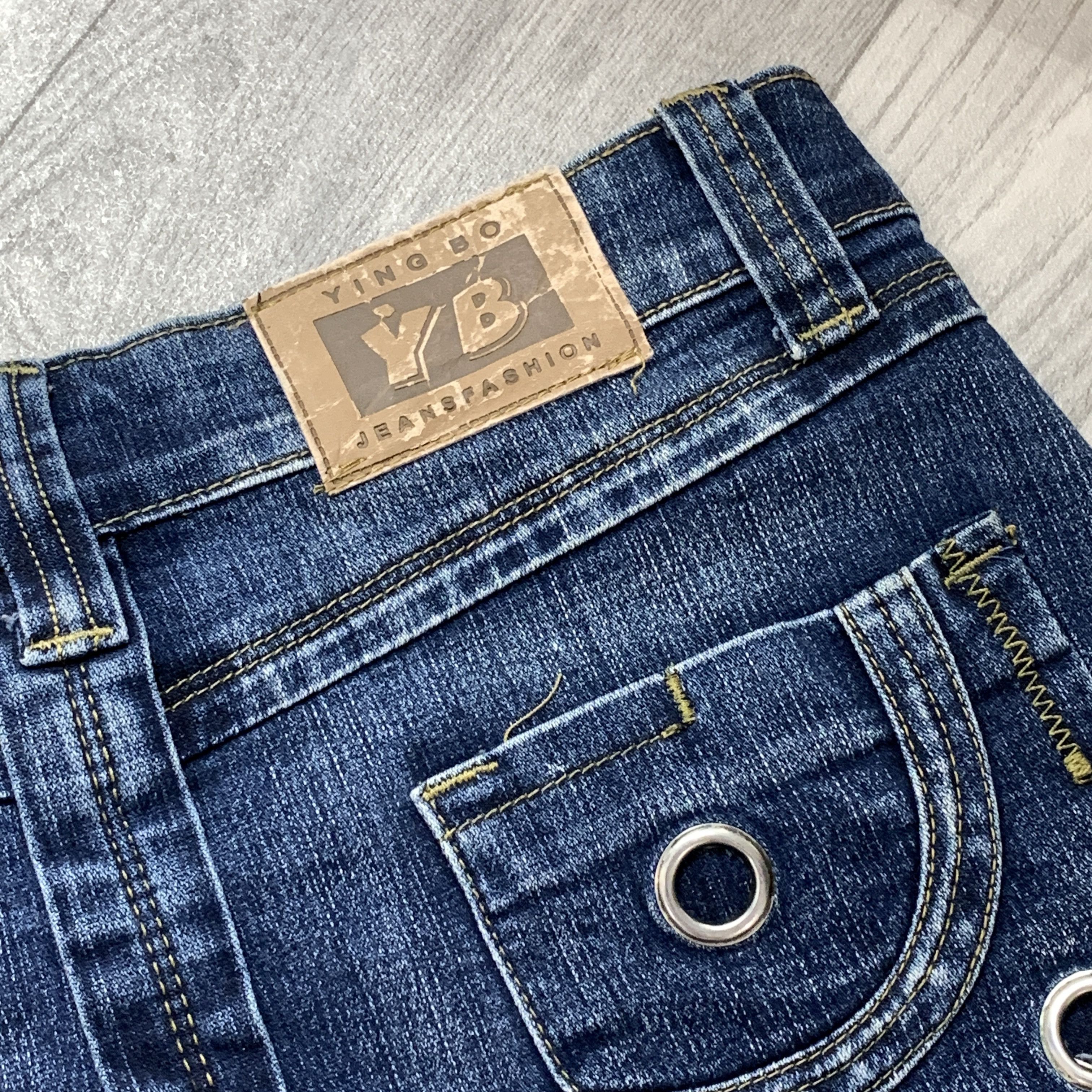 Japanese Brand Vintage Y2K Japanese Avantgarde Low Rise Denim Mini Skirt Size 26" / US 2 / IT 38 - 6 Thumbnail