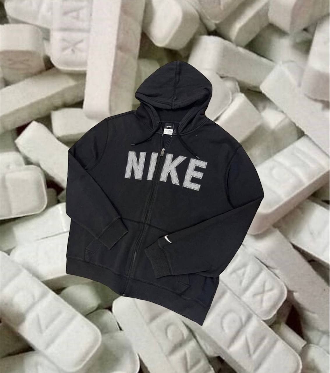 image of Size 2Xl Vintage Nike Hoodie Full Zip in Black, Men's