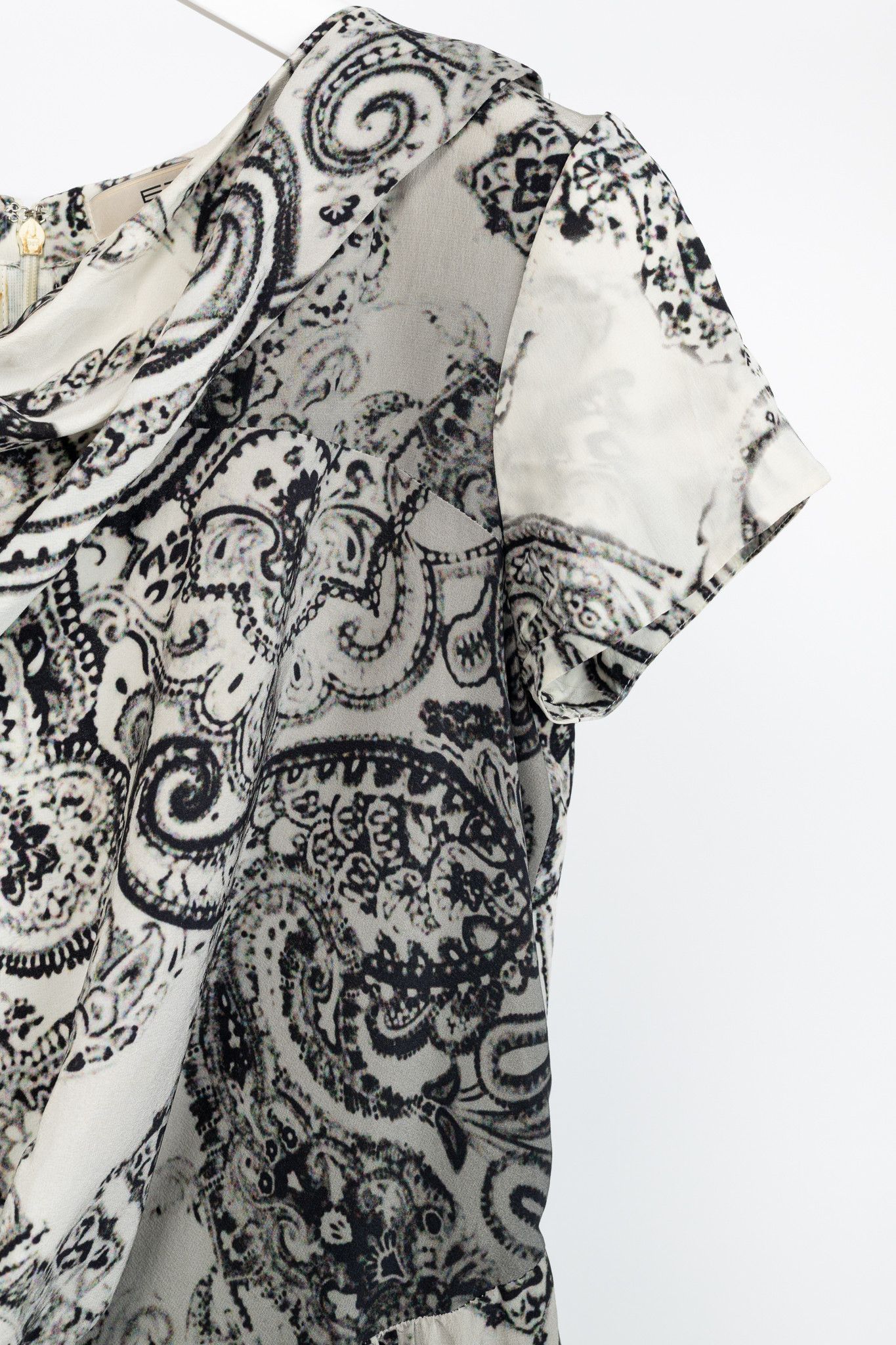 Etro Etro White & Black Ombre Paisley Silk-Crepe Dress Size M / US 6-8 / IT 42-44 - 5 Thumbnail