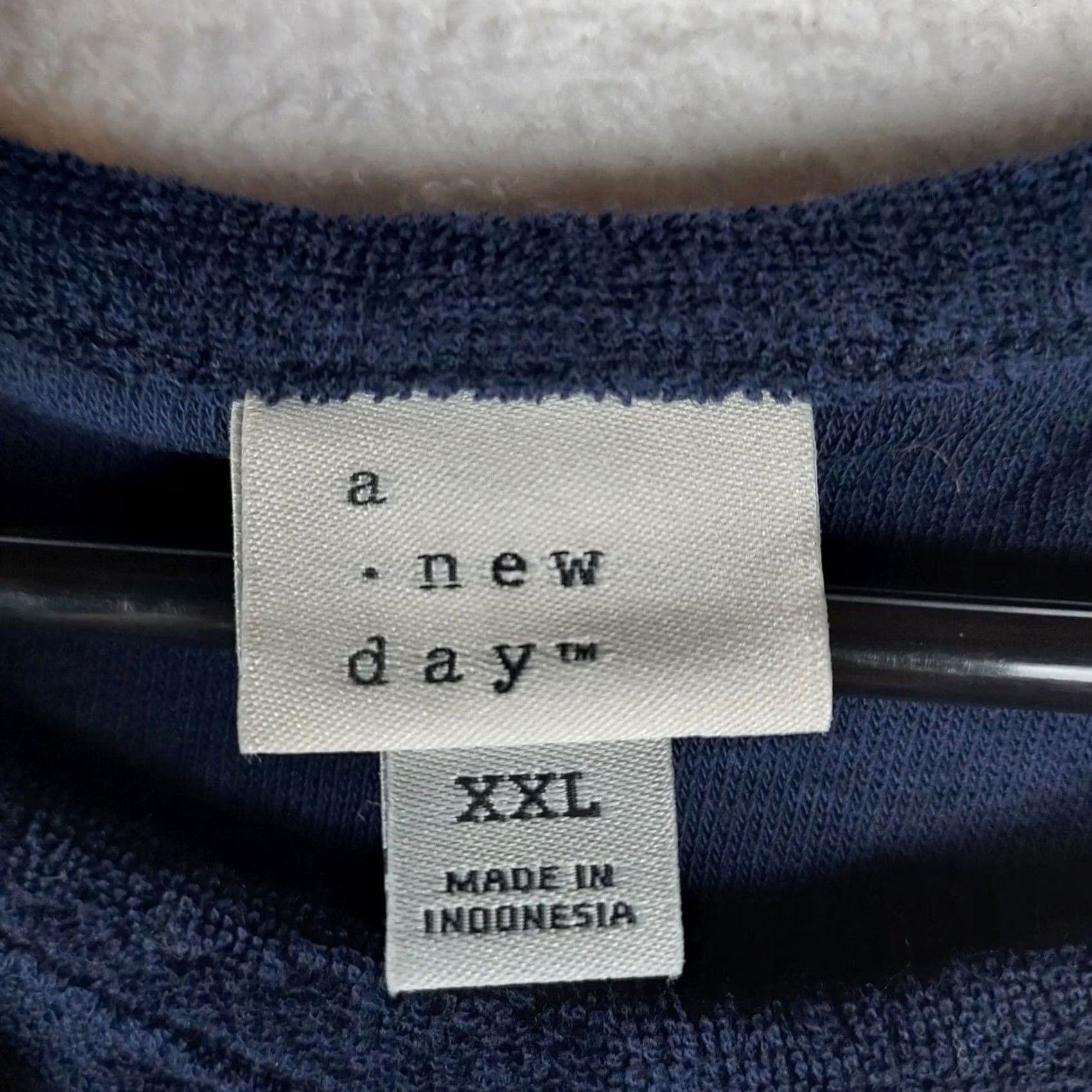 Vintage VINTAGE A New Day Womens Tank Top 2XL Navy/Blue Sleeveless Round Neck Cotton Polyester Regular Solid Basic Shirt Womens Size XXL / US 16-18 / IT 52-54 - 2 Thumbnail
