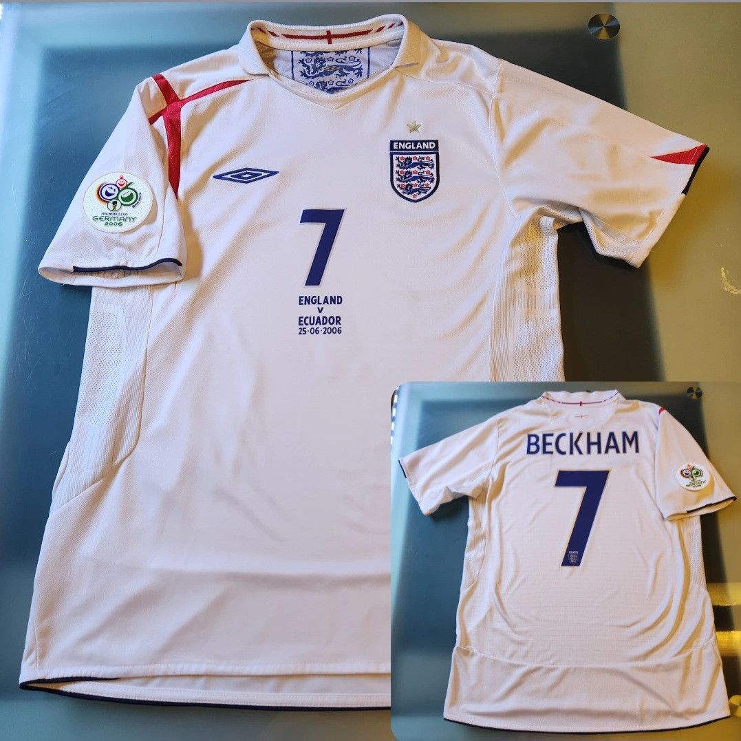 Authentic Retro England BECKHAM World Cup 2006 2007 Home Kit