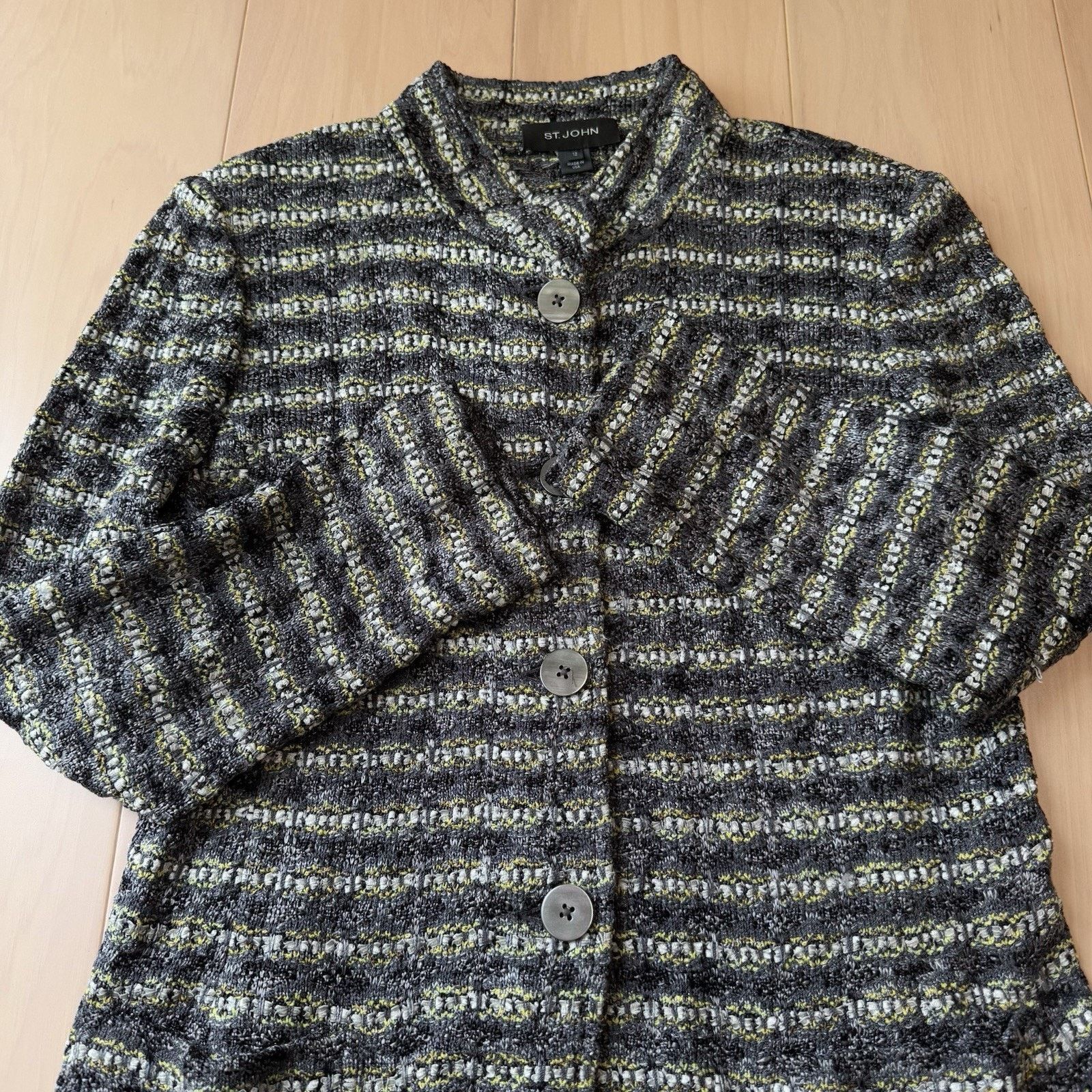 Salvatore Ferragamo St John Suit Jacket Women's 12 Multicolor Knit Cardigan Size XL / US 12-14 / IT 48-50 - 4 Thumbnail