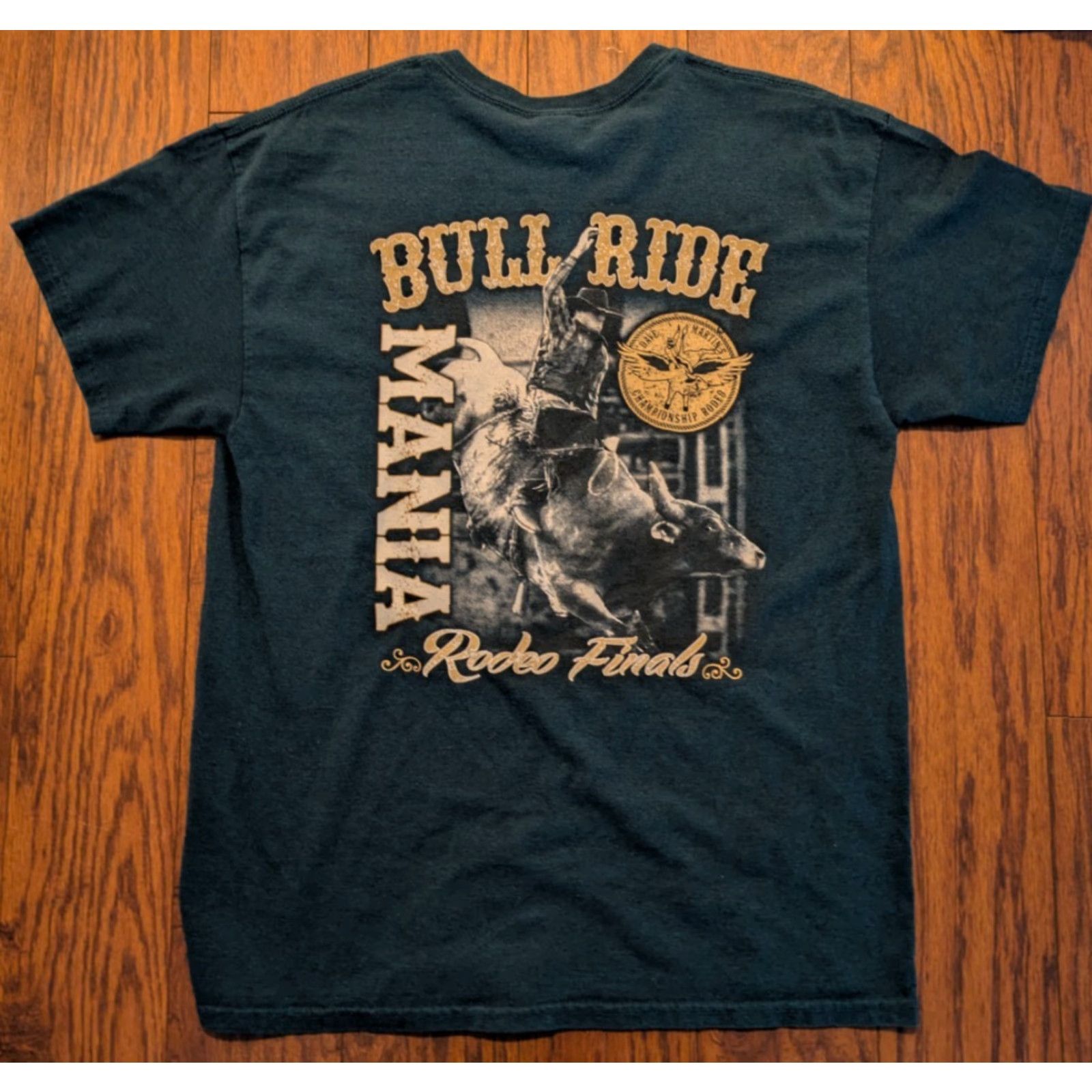 Gildan VTG Gildan T-Shirt Western Cowboy Dave Martin's Championship Rodeo Large Black Men Shirt Graphic Tee Size US L / EU 52-54 / 3 - 3 Thumbnail