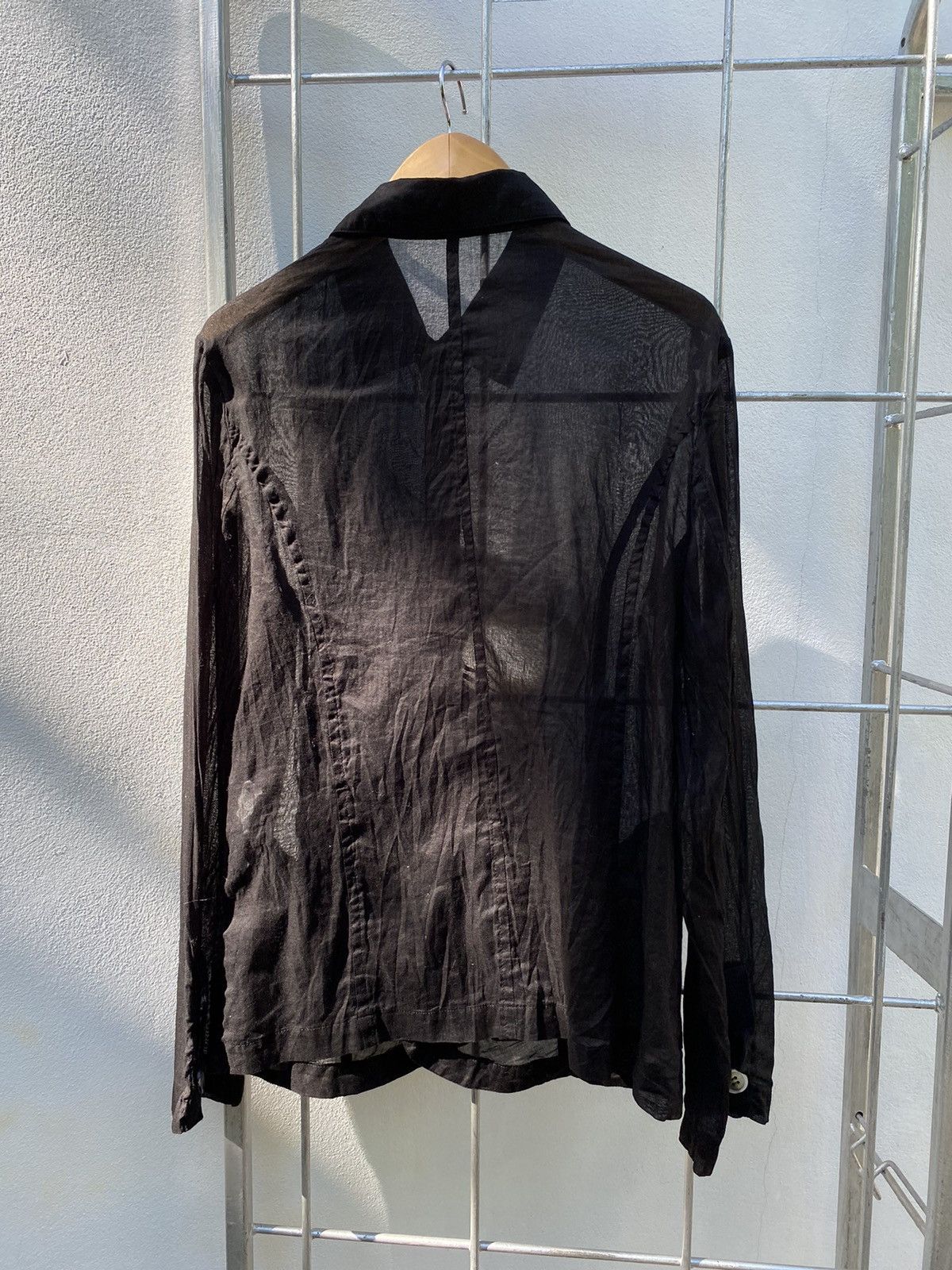Sunao Kuwahara SUNAO KUWAHARA Black Silk Long-Sleeve Shirt Size M / US 6-8 / IT 42-44 - 9 Thumbnail