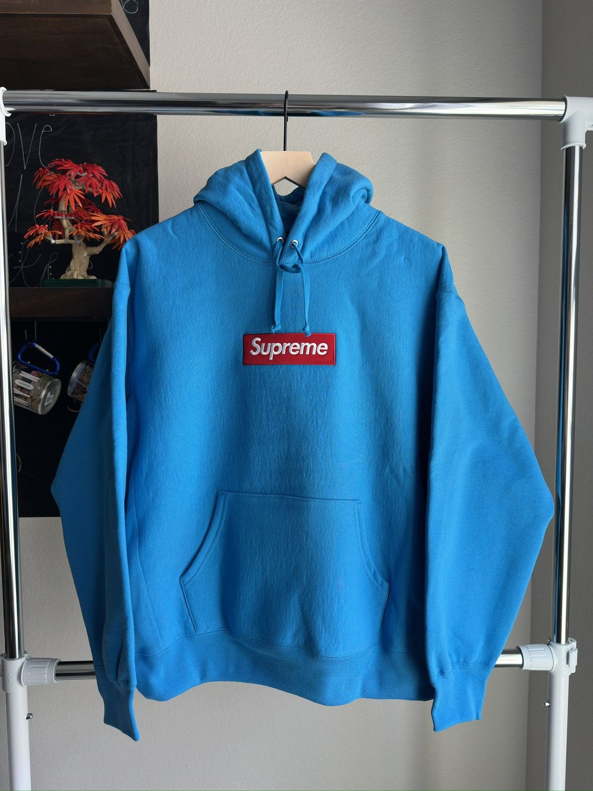 Supreme Supreme box logo hooded sweatshirt FW25 cyan | Grailed