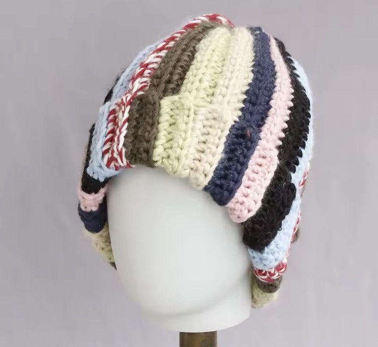 Japanese Brand Thick Knit Stripe Watch Cap – Gorpcore Size ONE SIZE - 1 Thumbnail