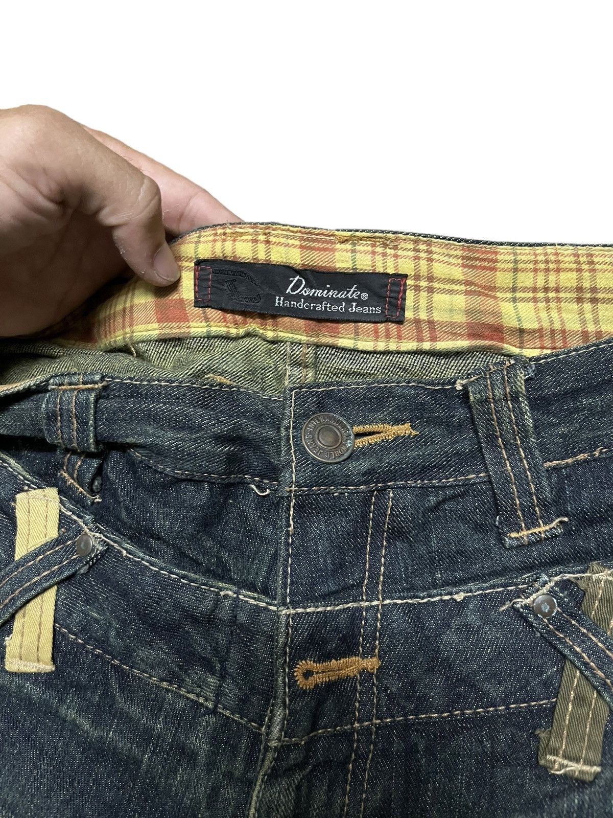 Japanese Brand DOMINATE HAND CRAFT DOUBLE WAIST STYLE JEANS Size US 34 / EU 50 - 13 Thumbnail