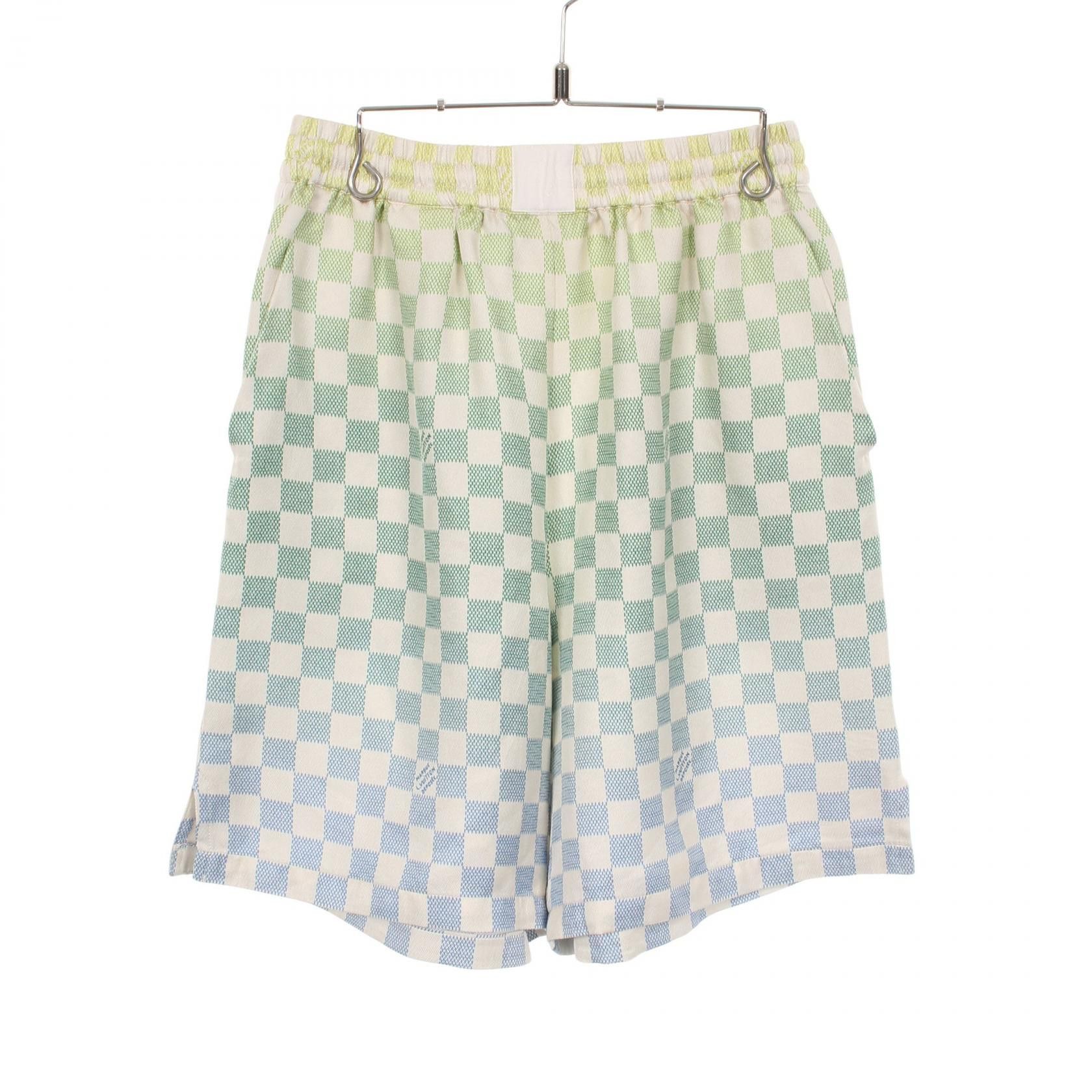 Louis Vuitton Louis Vuitton Louis Vuitton Damier Gradient Print Silk Cotton Shorts Textile Shorts RM252MV DUTY FREE for USA Size ONE SIZE - 1 Thumbnail