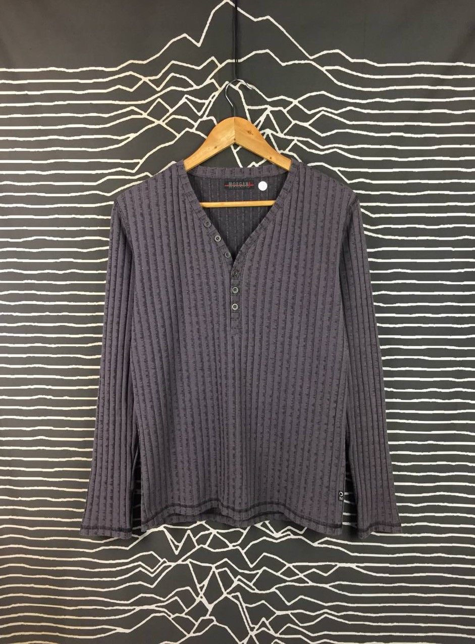 Morgan Homme Morgan Homme Waffle Rib Knit Long Sleeve Henley Tee Size US M / EU 48-50 / 2 - 2 Thumbnail