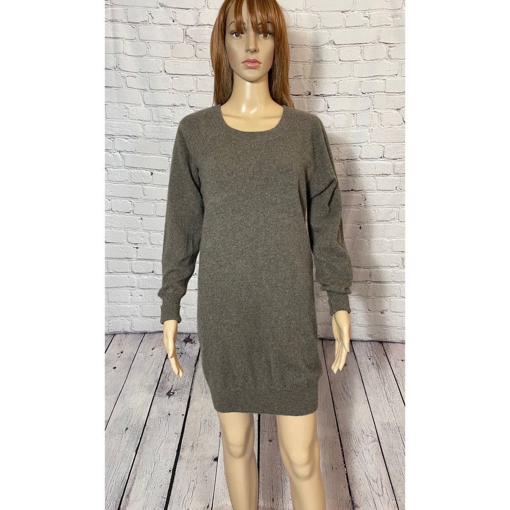 Aqua Cashmere Brown Long Sleeve Sweater Mini Dress Size M
